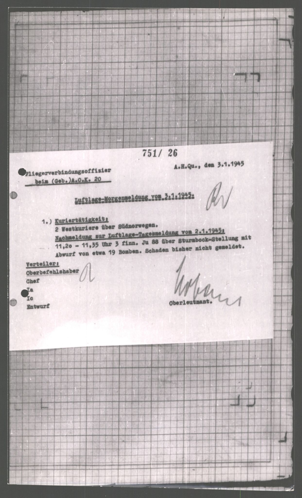 Forsvarets Overkommando. 2 kontor. Arkiv 11.4. Spredte tyske arkivsaker, AV/RA-RAFA-7031/D/Dar/Dara/L0001: Krigsdagbøker for 20. Gebirgs-Armee-Oberkommando (AOK 20), 1944-1945, p. 385