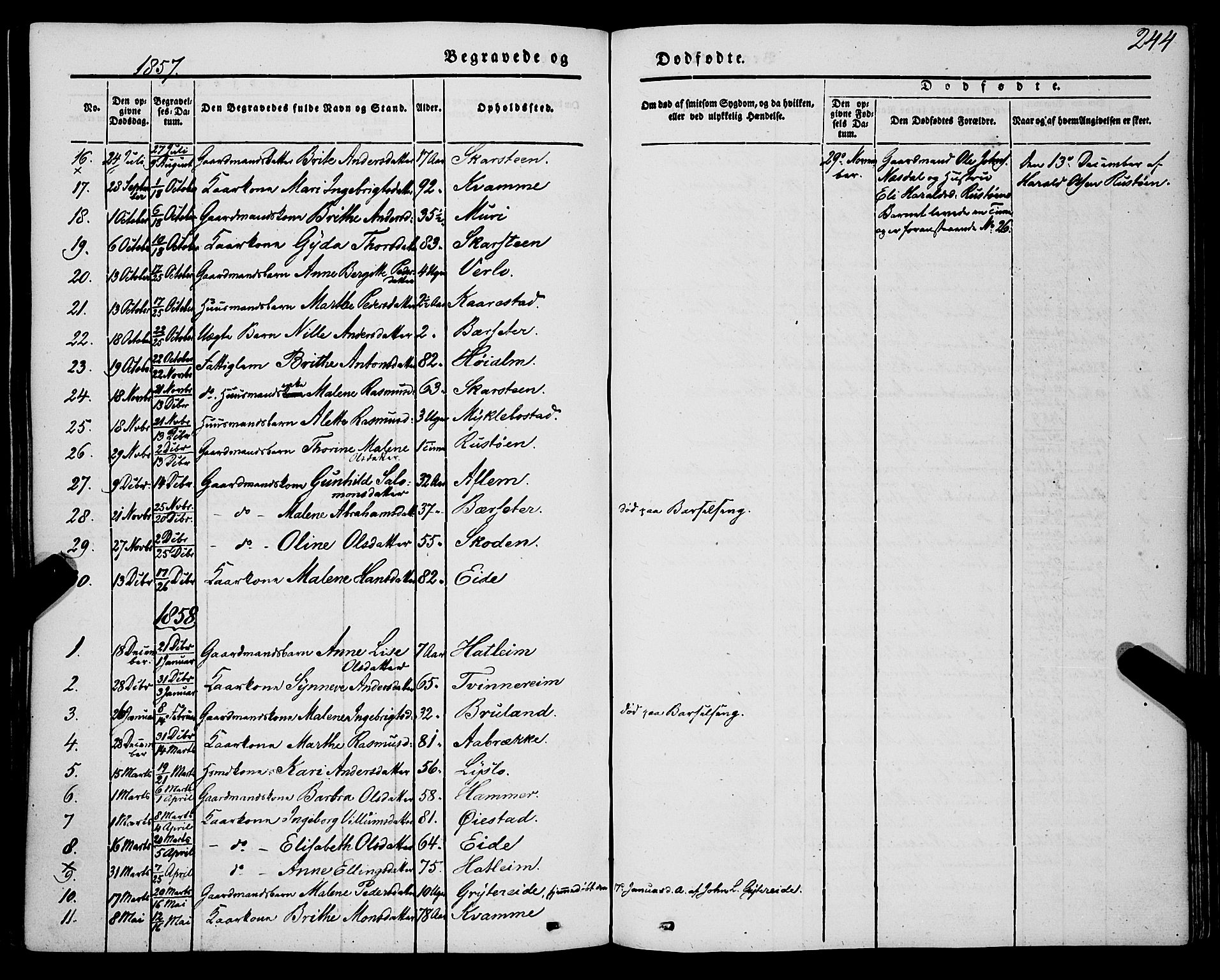 Innvik sokneprestembete, SAB/A-80501: Parish register (official) no. A 5, 1847-1865, p. 244