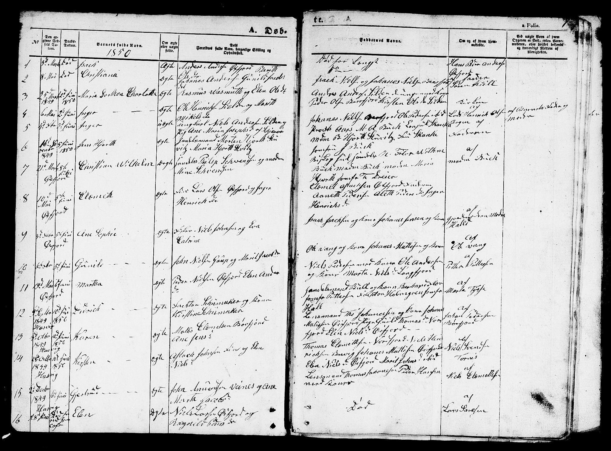 Loppa sokneprestkontor, SATØ/S-1339/H/Hb/L0002klokker: Parish register (copy) no. 2, 1850-1880, p. 1
