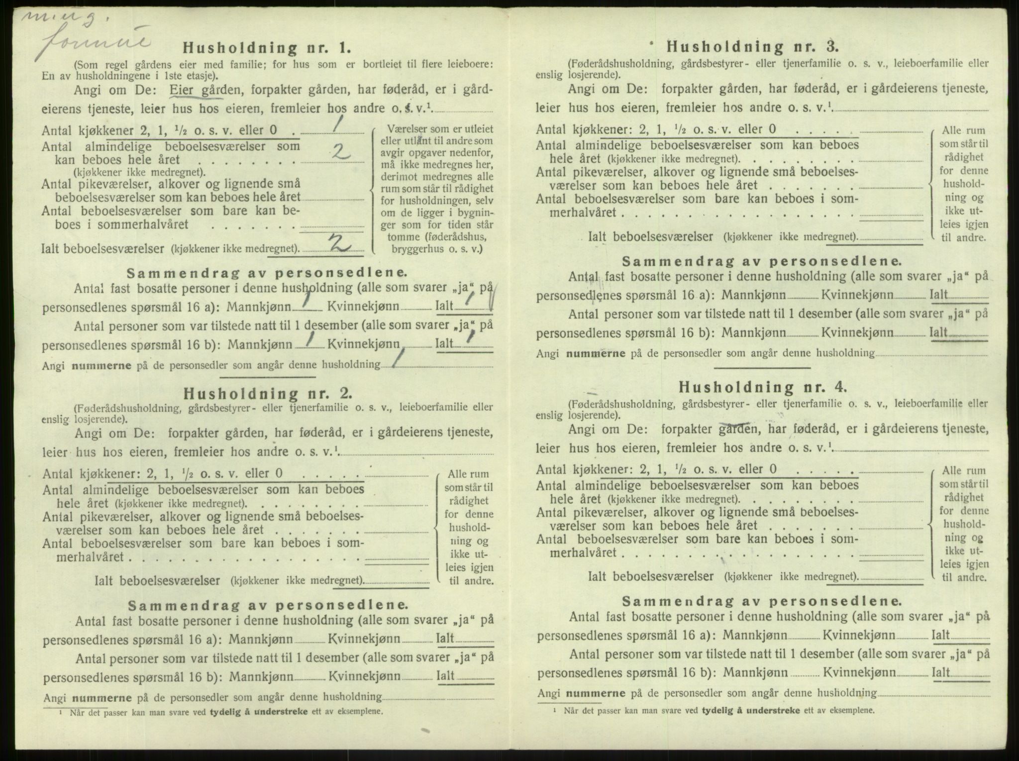 SAB, 1920 census for Hafslo, 1920, p. 1139