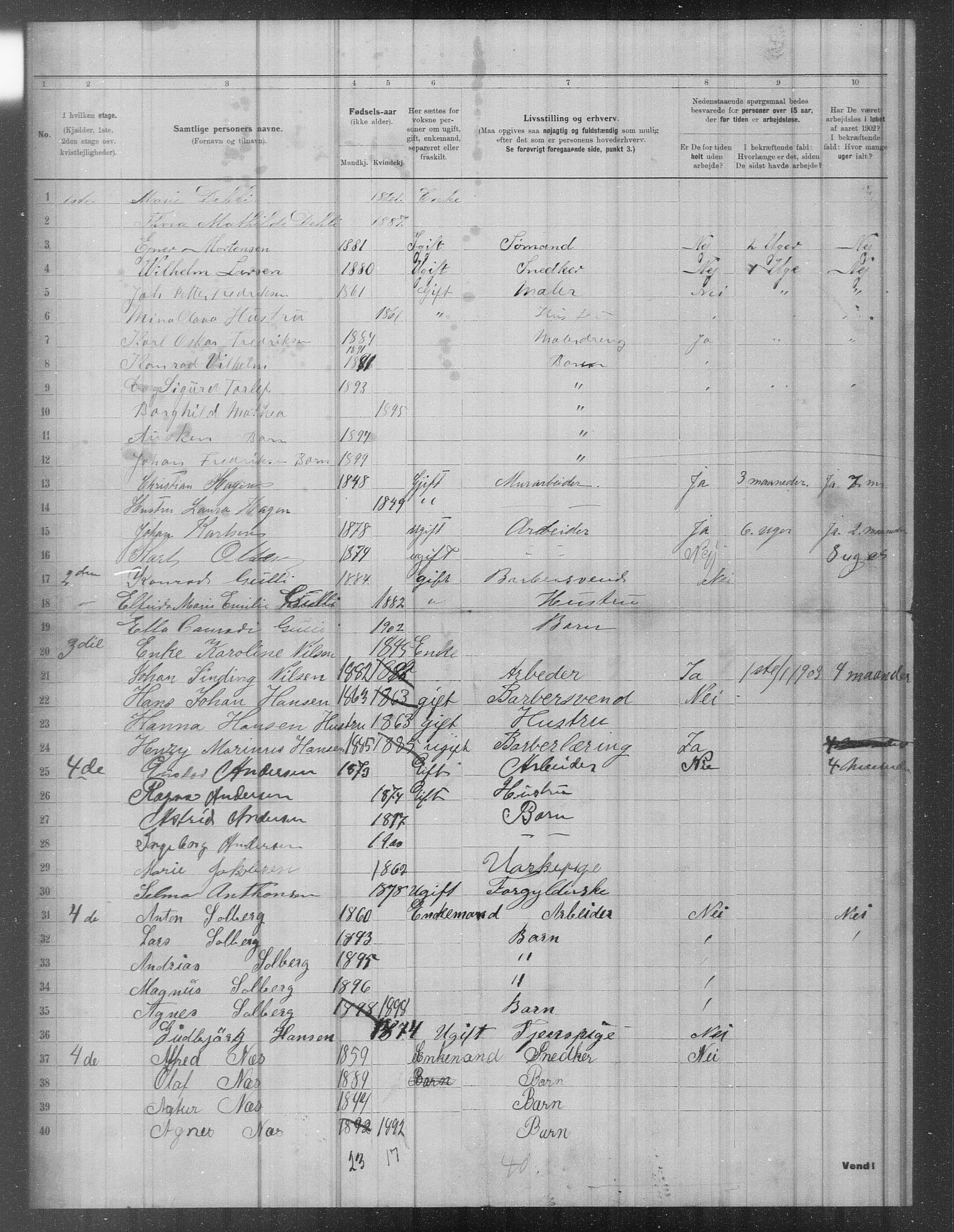 OBA, Municipal Census 1902 for Kristiania, 1902, p. 2051