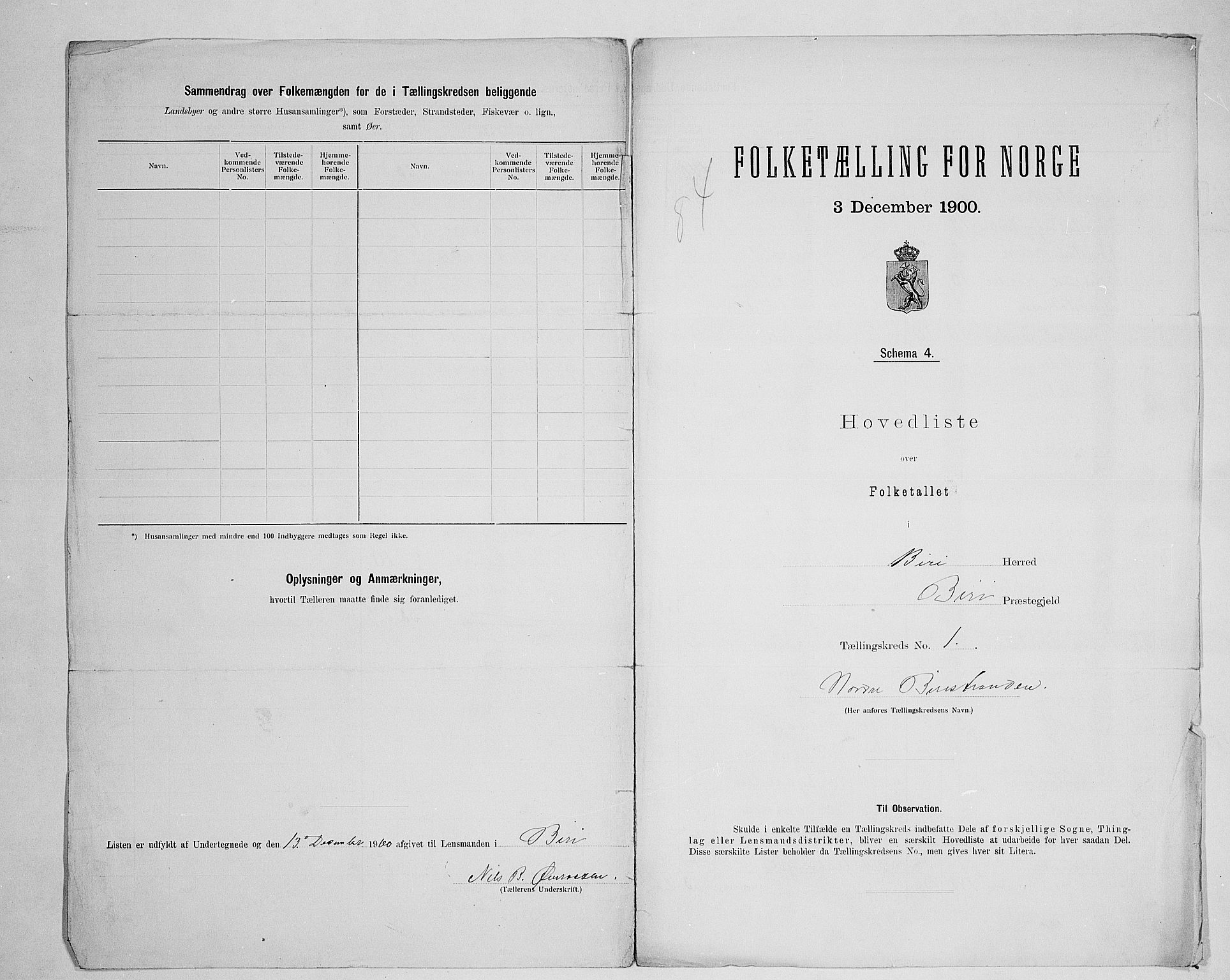 SAH, 1900 census for Biri, 1900, p. 21