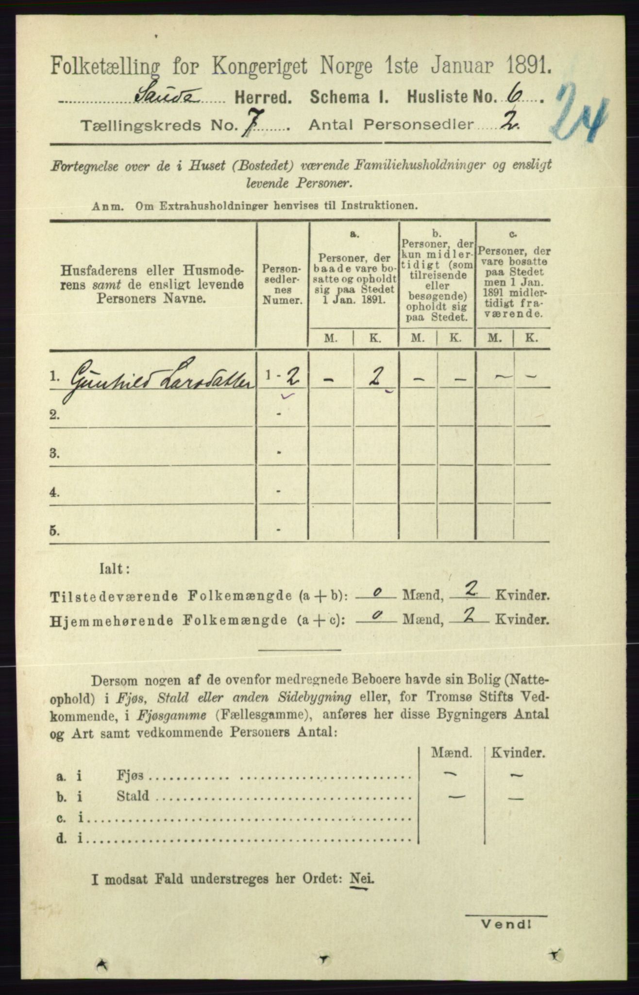 RA, 1891 census for 0822 Sauherad, 1891, p. 1989