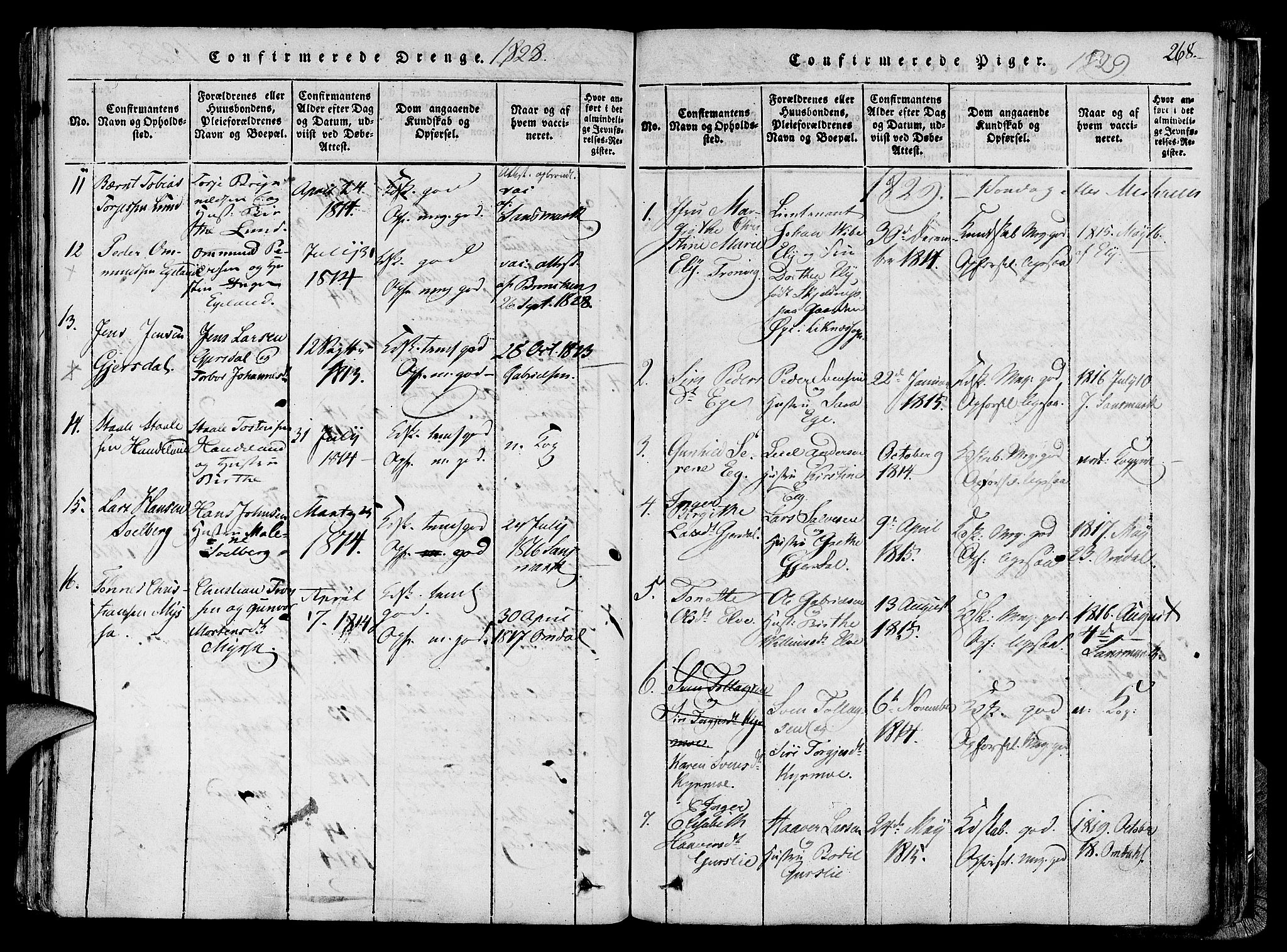 Lund sokneprestkontor, SAST/A-101809/S06/L0005: Parish register (official) no. A 5, 1815-1833, p. 268