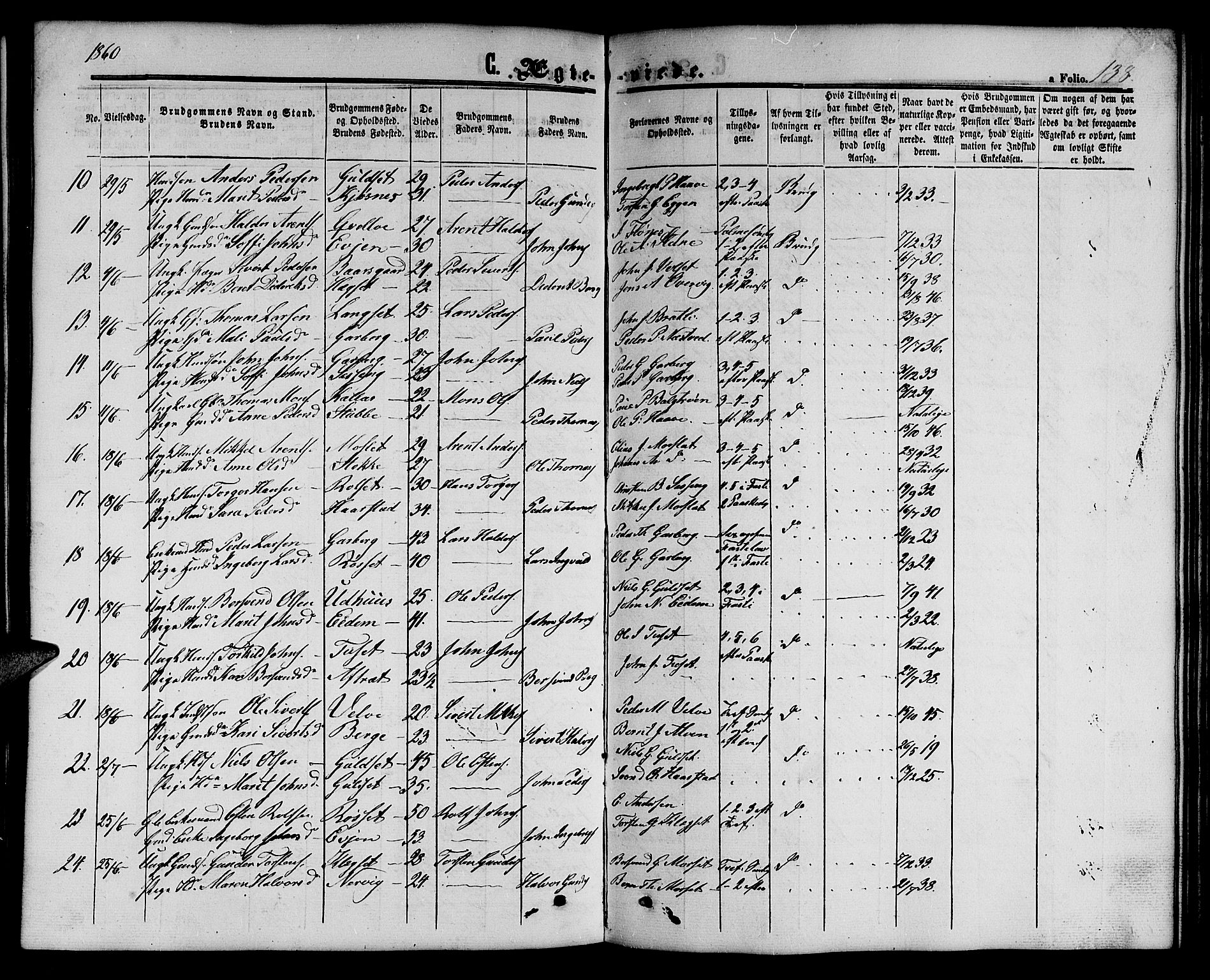 Ministerialprotokoller, klokkerbøker og fødselsregistre - Sør-Trøndelag, SAT/A-1456/695/L1155: Parish register (copy) no. 695C06, 1859-1868, p. 138