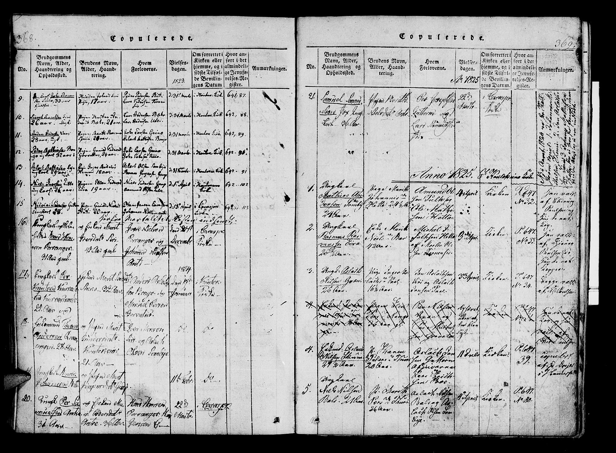 Kistrand/Porsanger sokneprestembete, SATØ/S-1351/H/Ha/L0010.kirke: Parish register (official) no. 10, 1821-1842, p. 368-369