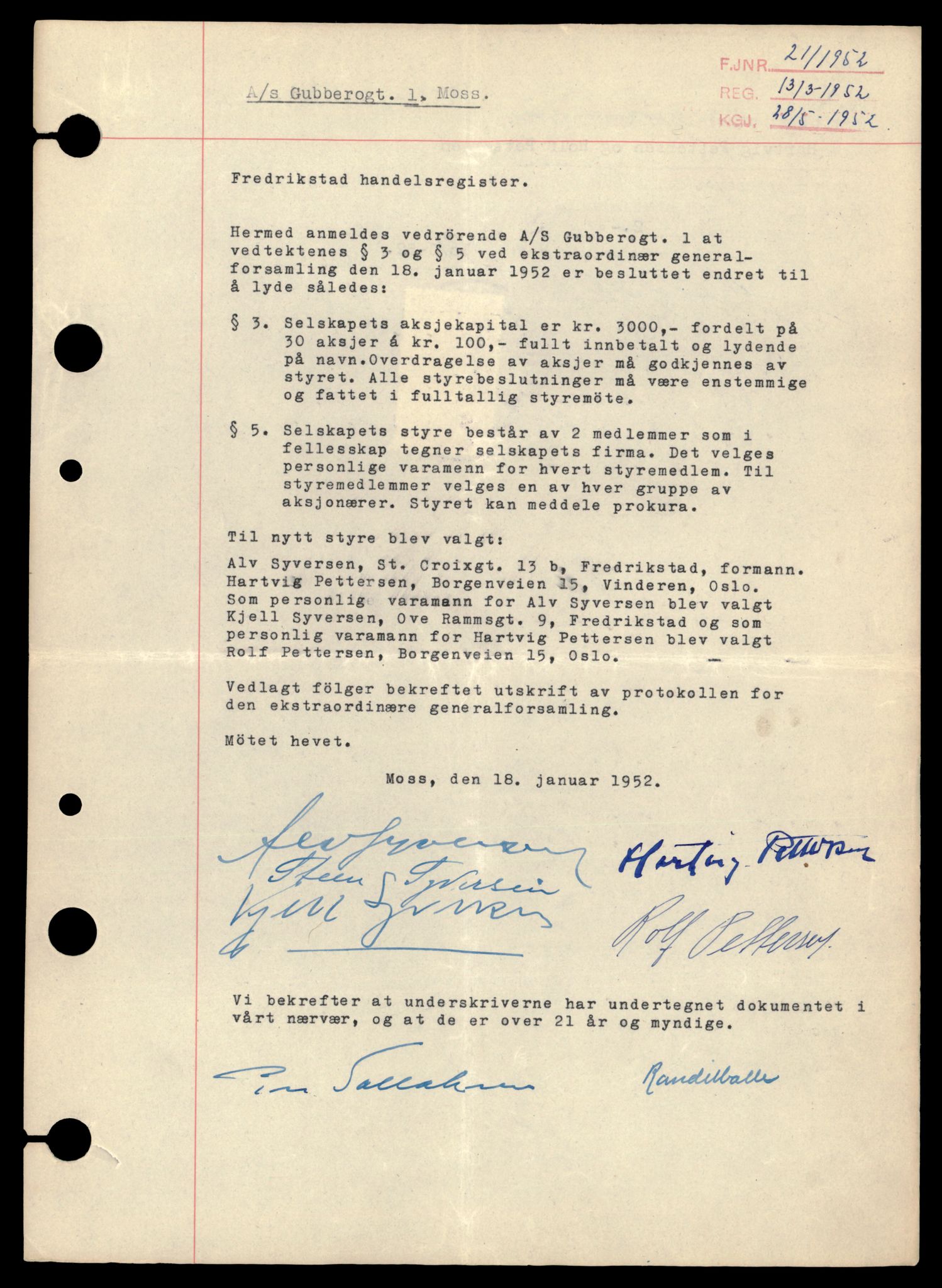 Fredrikstad tingrett, AV/SAT-A-10473/K/Kb/Kba/L0017: Enkeltmannsforetak, aksjeselskap og andelslag, Gu-Hann, 1944-1990, p. 3