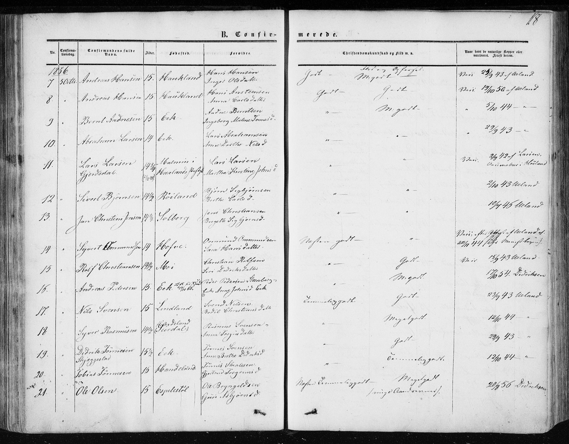 Lund sokneprestkontor, AV/SAST-A-101809/S06/L0009: Parish register (official) no. A 8, 1853-1877, p. 118