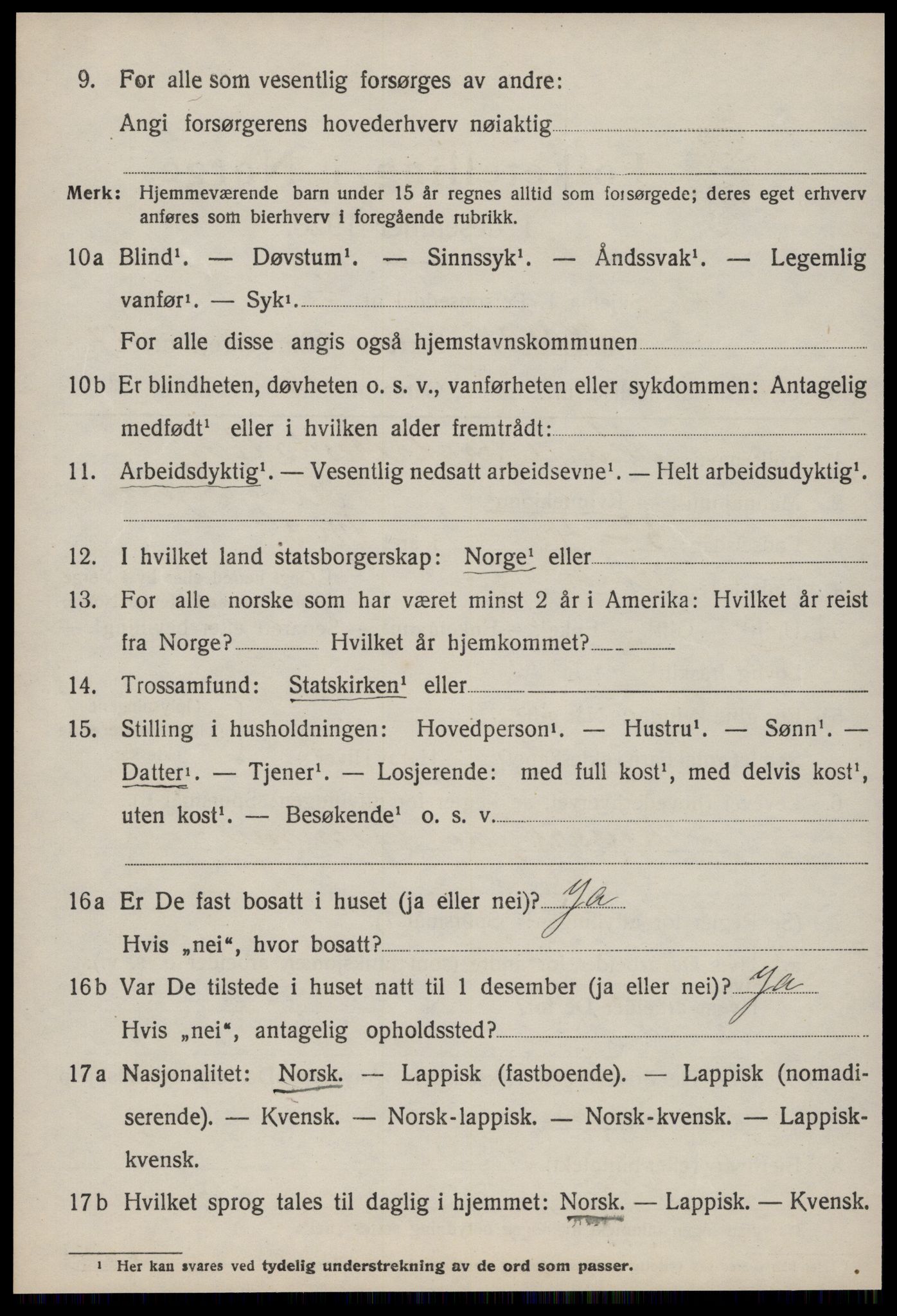 SAT, 1920 census for Røros, 1920, p. 11591