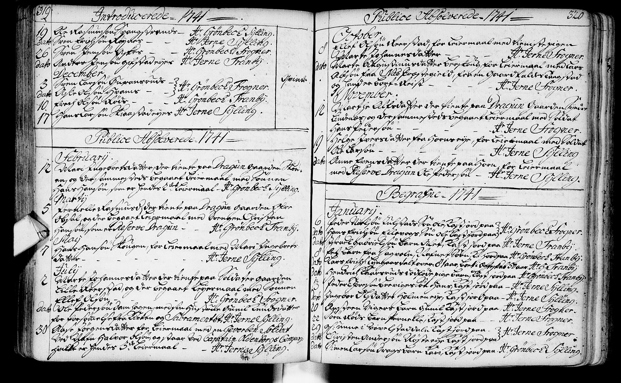 Lier kirkebøker, SAKO/A-230/F/Fa/L0003: Parish register (official) no. I 3, 1727-1748, p. 319-320