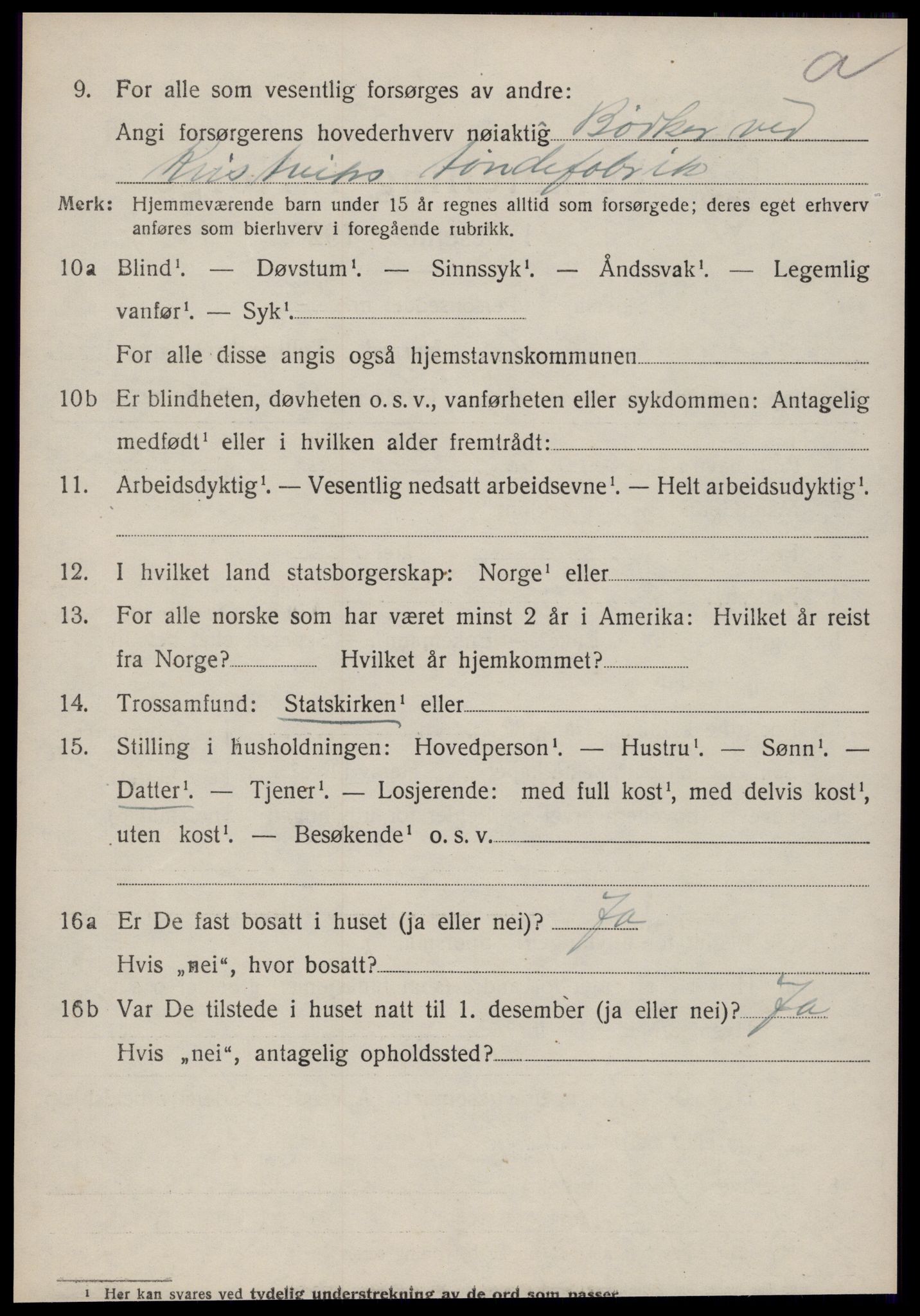 SAT, 1920 census for Bremsnes, 1920, p. 6868