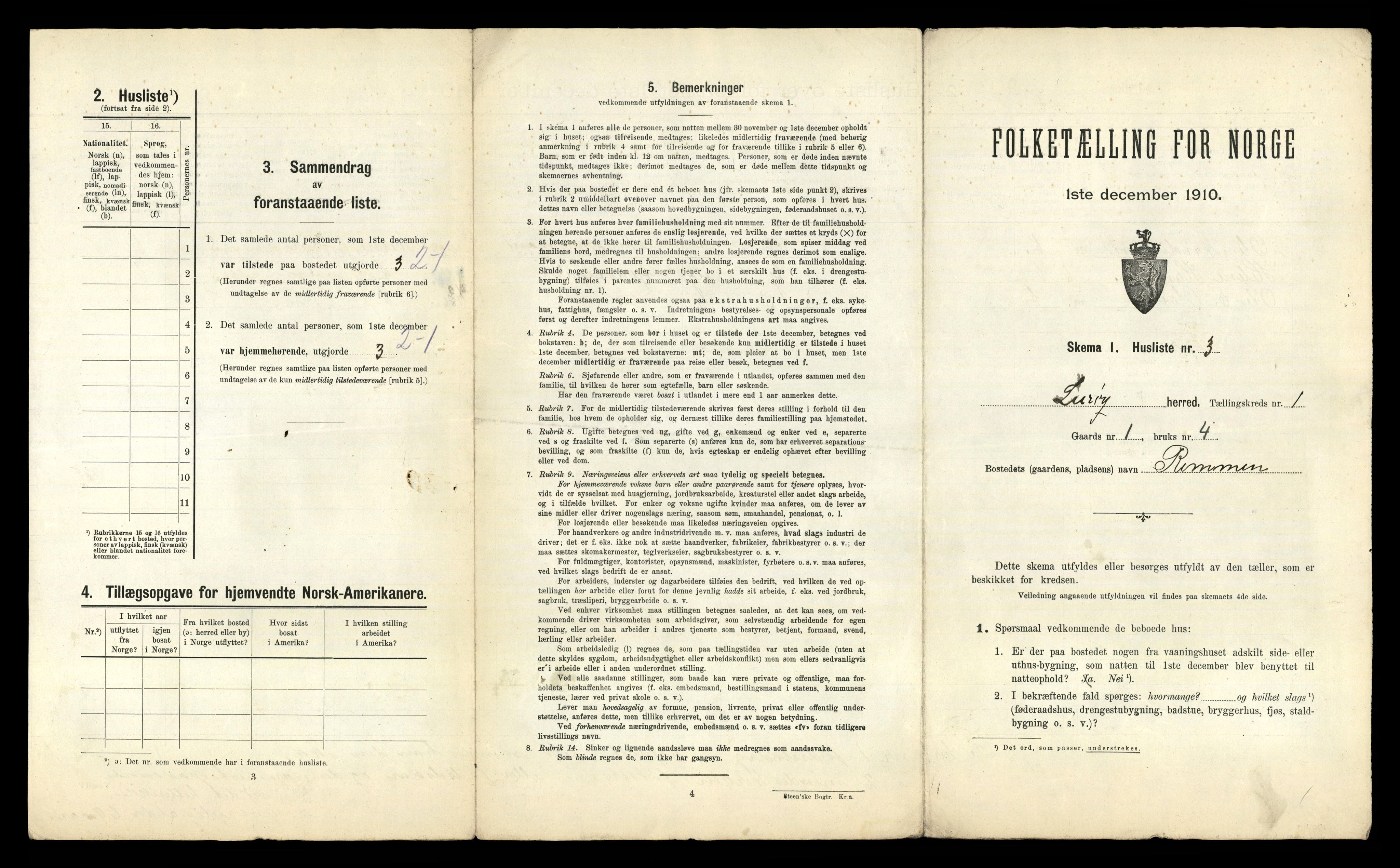 RA, 1910 census for Lurøy, 1910, p. 34