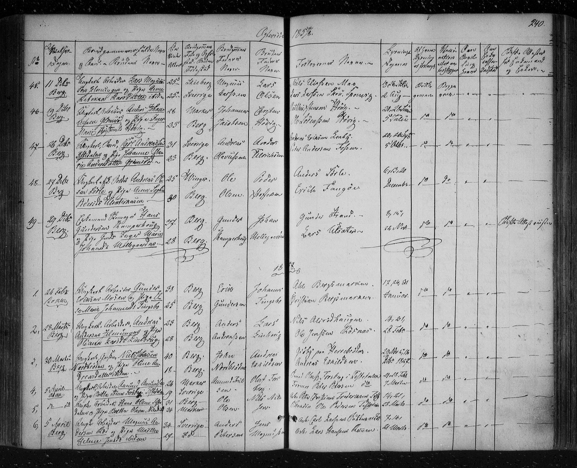 Berg prestekontor Kirkebøker, AV/SAO-A-10902/F/Fa/L0004: Parish register (official) no. I 4, 1843-1860, p. 240