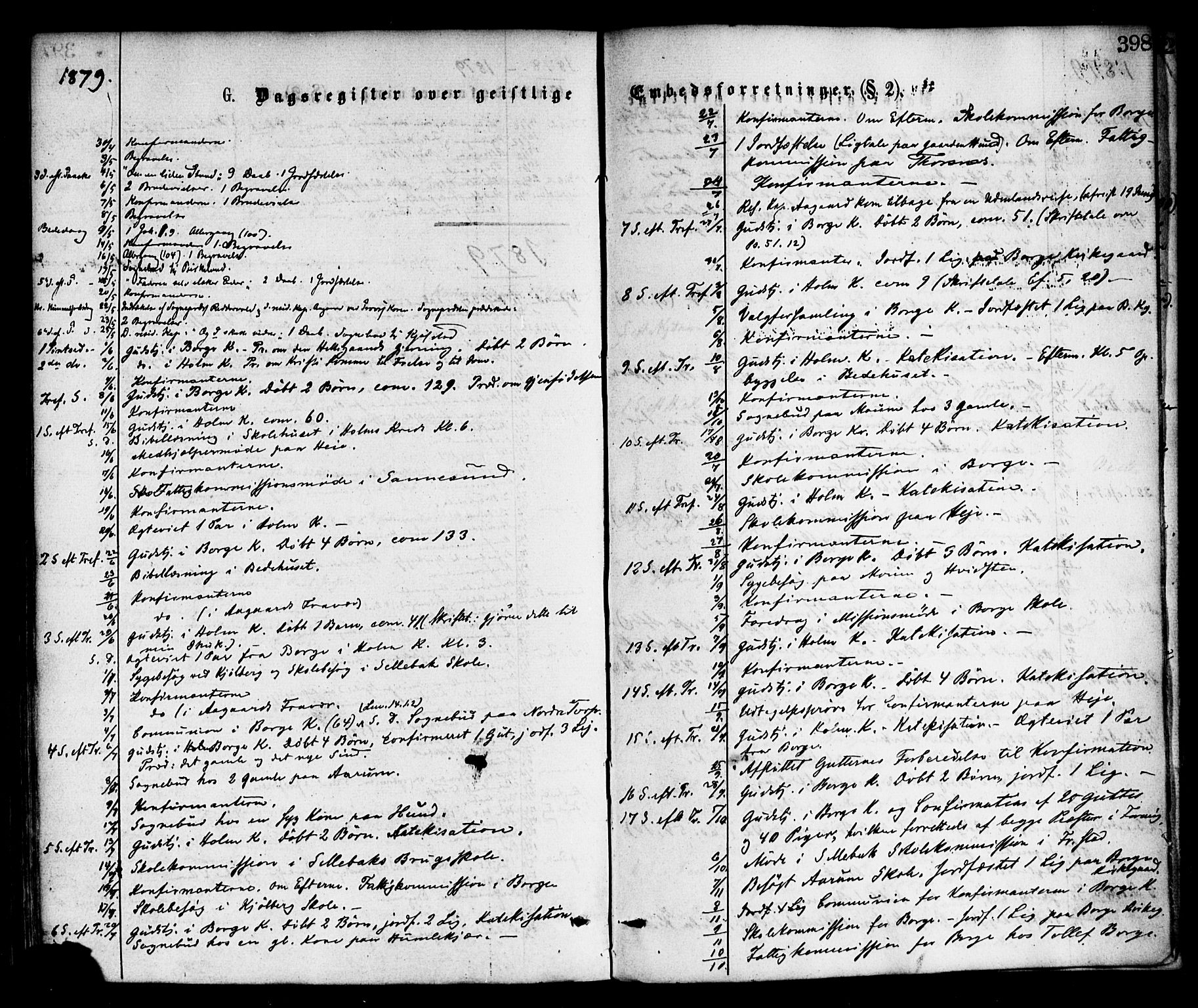 Borge prestekontor Kirkebøker, AV/SAO-A-10903/F/Fa/L0007: Parish register (official) no. I 7, 1875-1886, p. 398