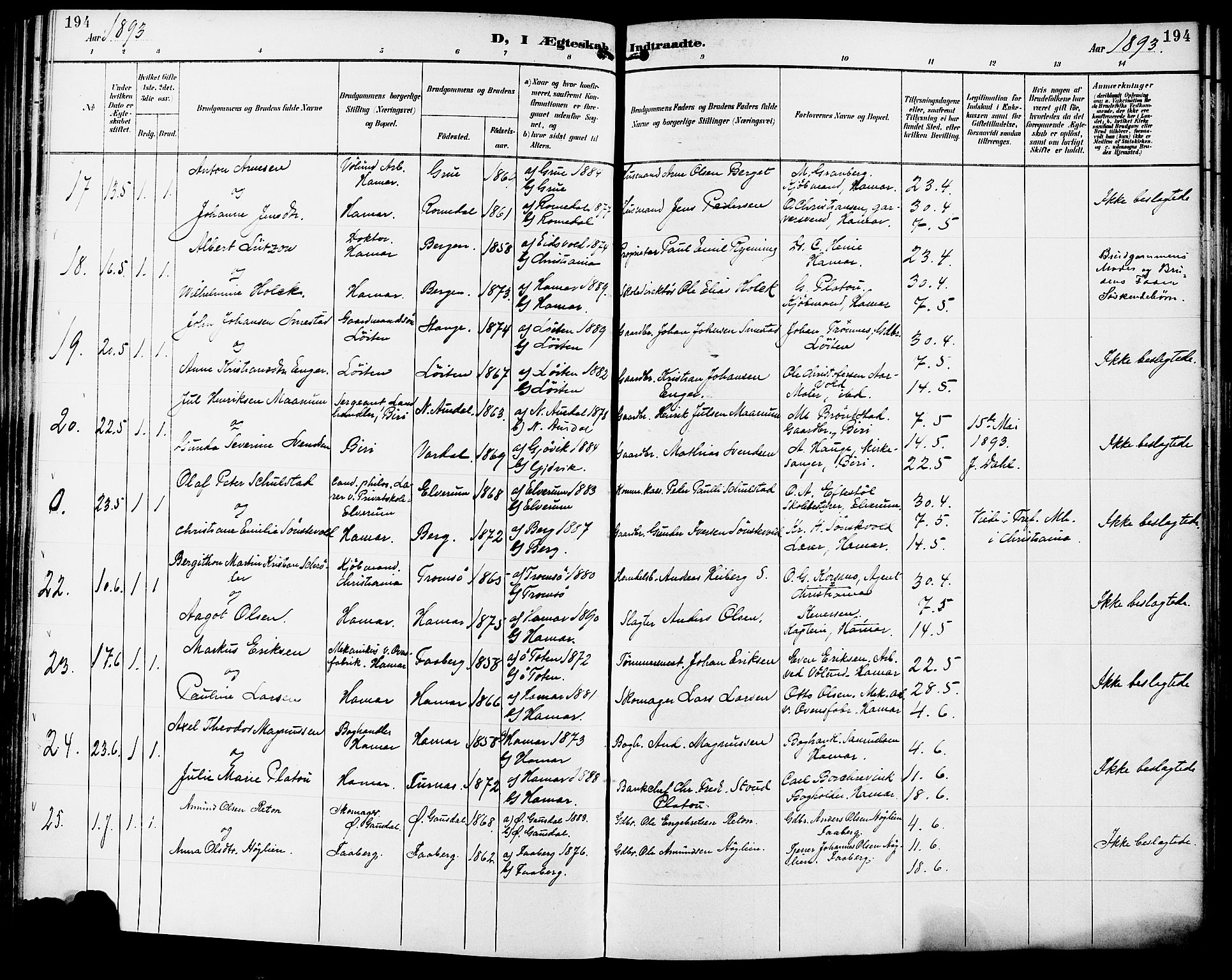 Vang prestekontor, Hedmark, AV/SAH-PREST-008/H/Ha/Haa/L0017: Parish register (official) no. 17, 1890-1899, p. 194