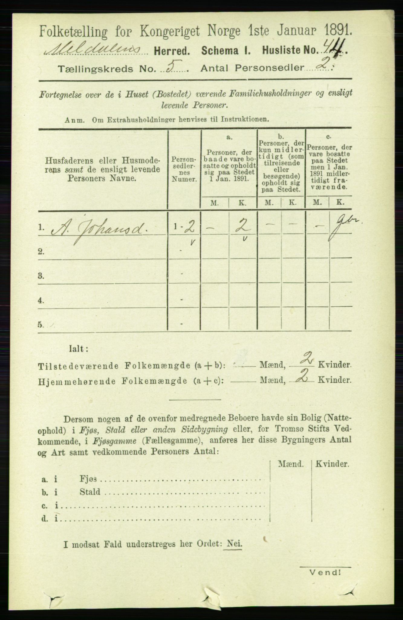 RA, 1891 census for 1636 Meldal, 1891, p. 2510