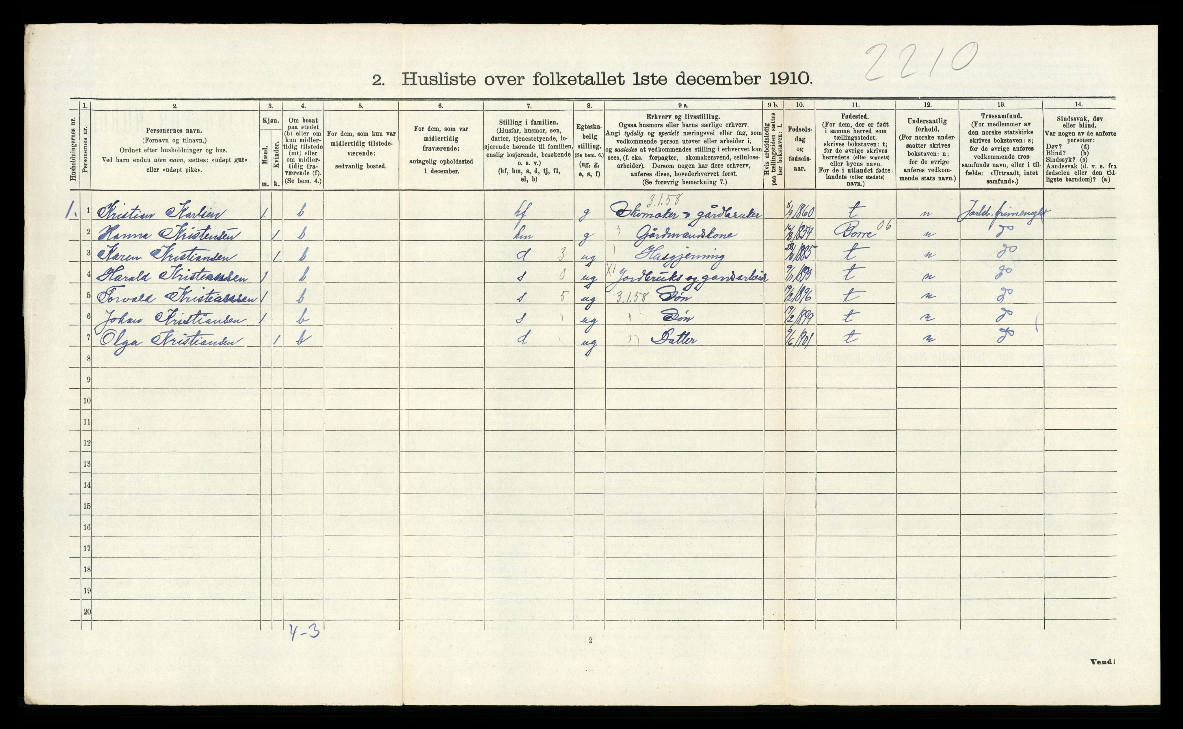 RA, 1910 census for Våle, 1910, p. 839