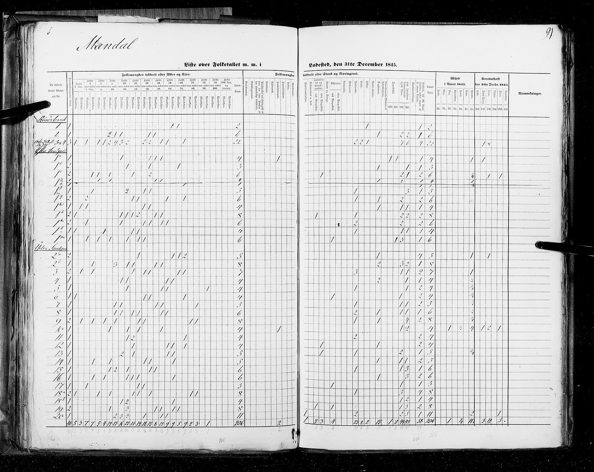 RA, Census 1845, vol. 11: Cities, 1845, p. 91