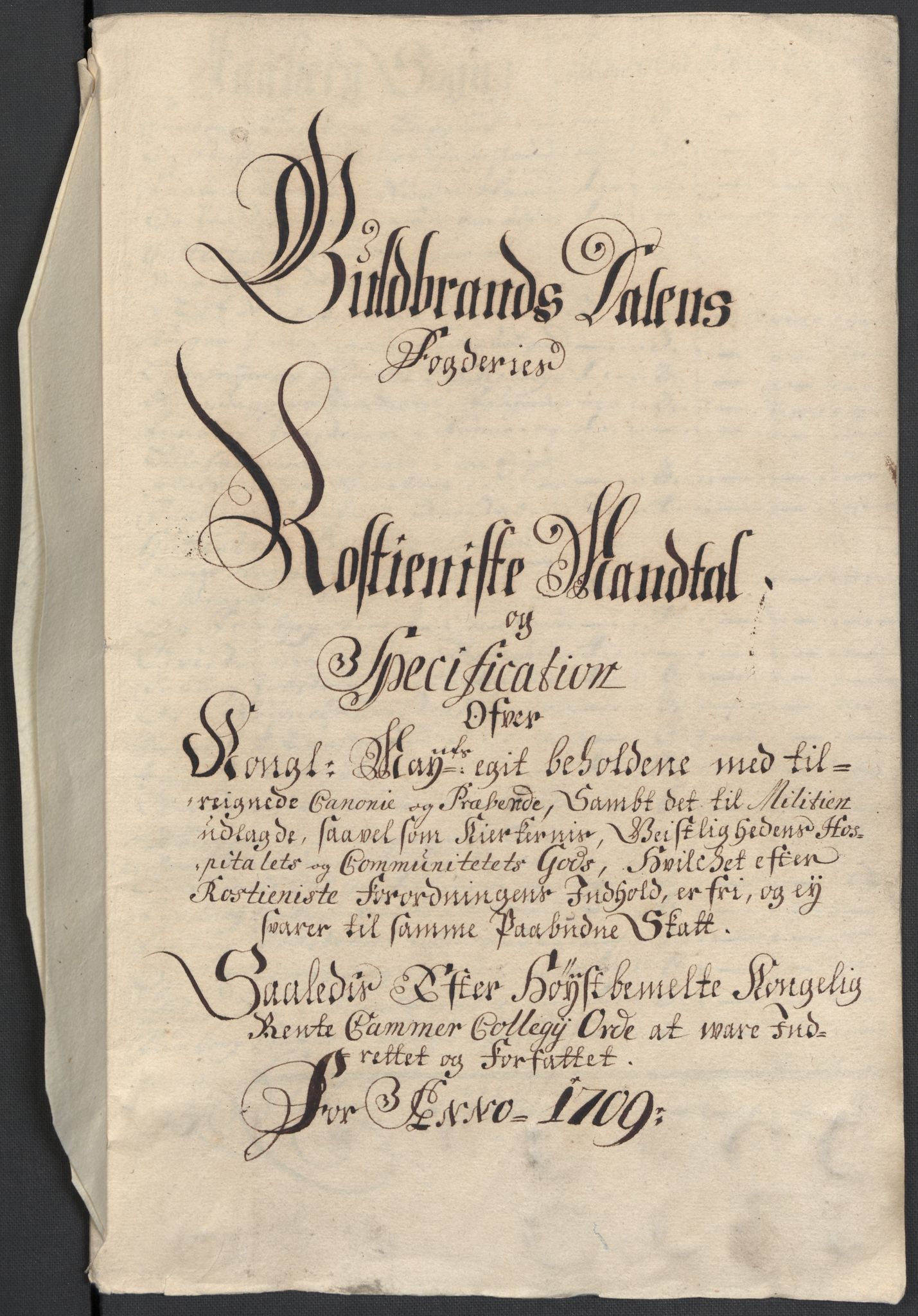 Rentekammeret inntil 1814, Reviderte regnskaper, Fogderegnskap, RA/EA-4092/R17/L1179: Fogderegnskap Gudbrandsdal, 1708-1710, p. 213