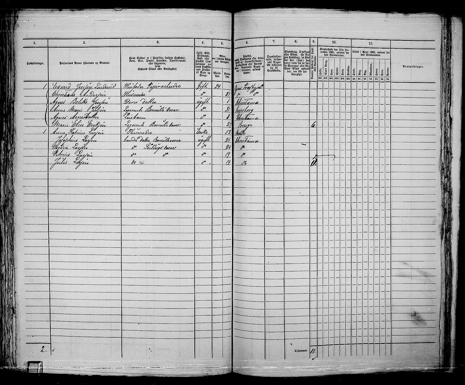 RA, 1865 census for Kristiania, 1865, p. 4694