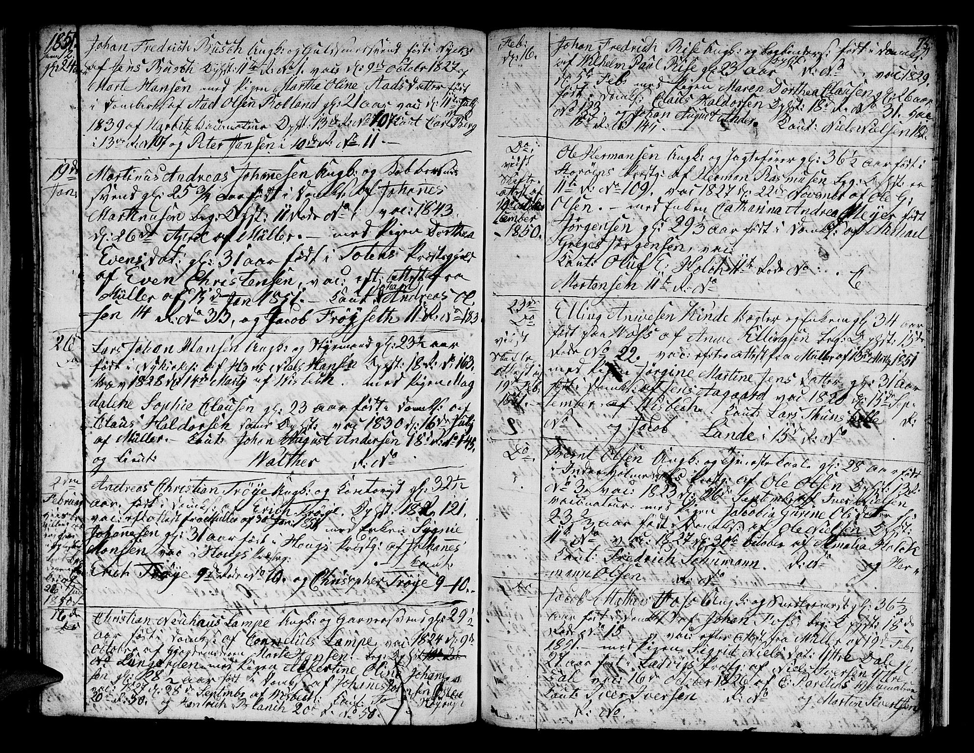 Domkirken sokneprestembete, SAB/A-74801/H/Hab/L0004: Parish register (copy) no. A 4, 1820-1854, p. 73