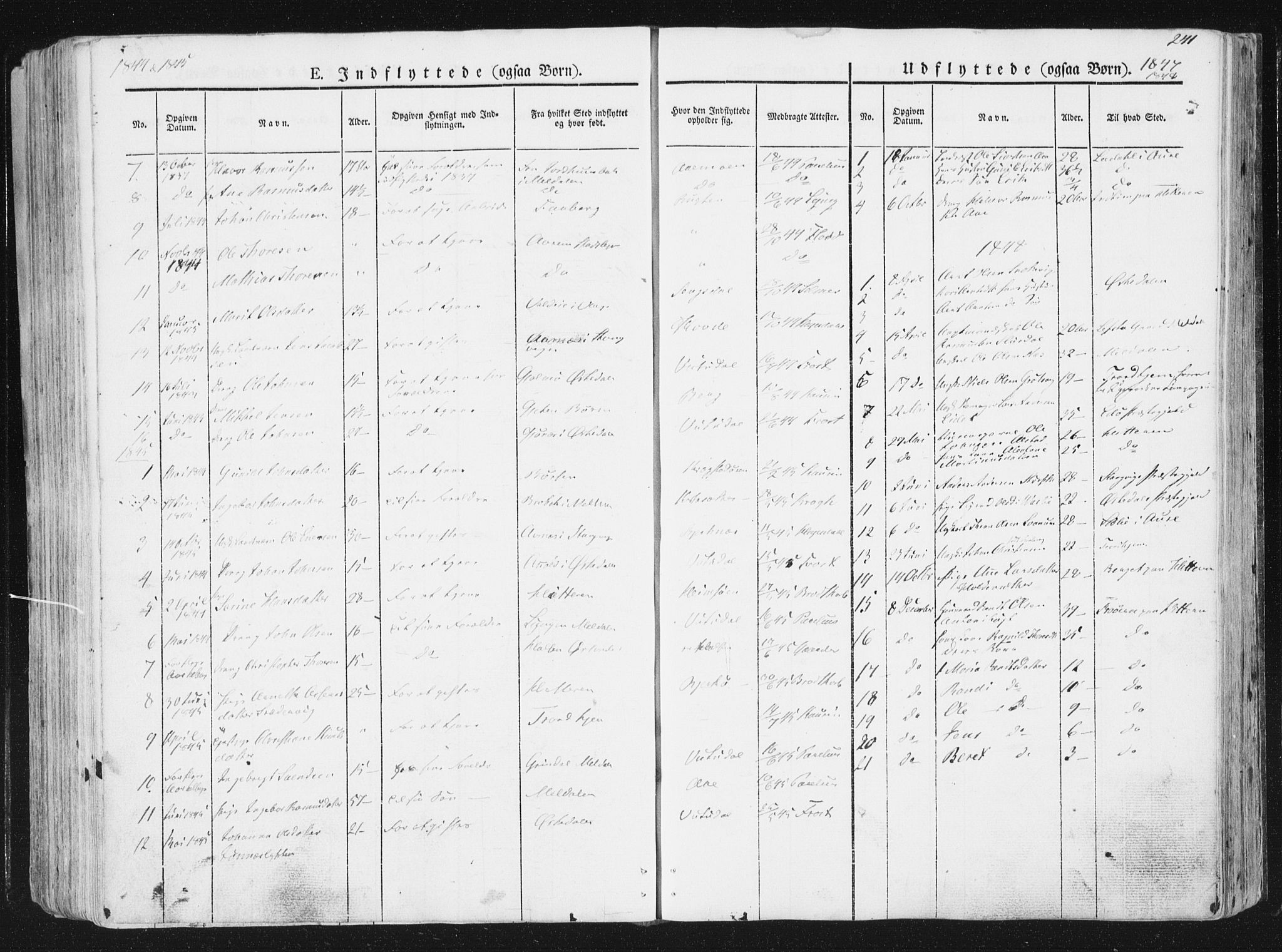 Ministerialprotokoller, klokkerbøker og fødselsregistre - Sør-Trøndelag, SAT/A-1456/630/L0493: Parish register (official) no. 630A06, 1841-1851, p. 241
