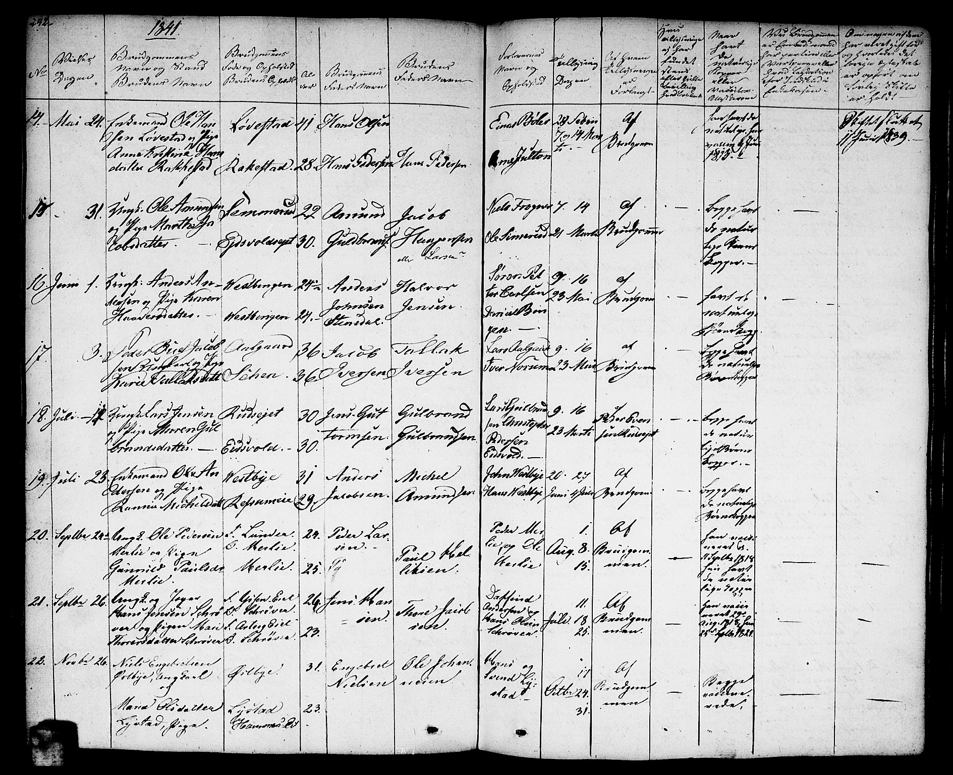 Sørum prestekontor Kirkebøker, AV/SAO-A-10303/F/Fa/L0004: Parish register (official) no. I 4, 1829-1845, p. 242