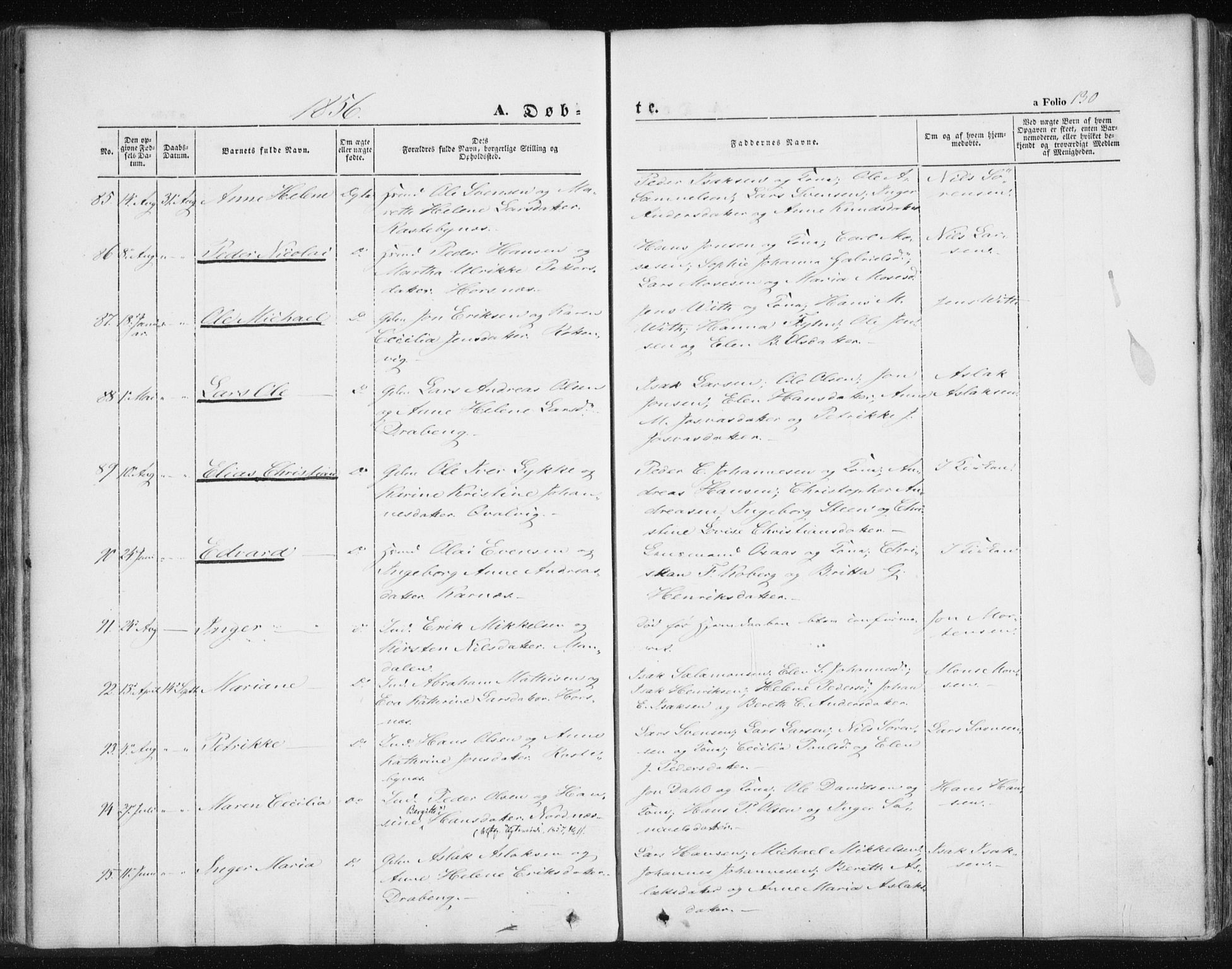 Lyngen sokneprestembete, SATØ/S-1289/H/He/Hea/L0004kirke: Parish register (official) no. 4, 1839-1858, p. 130