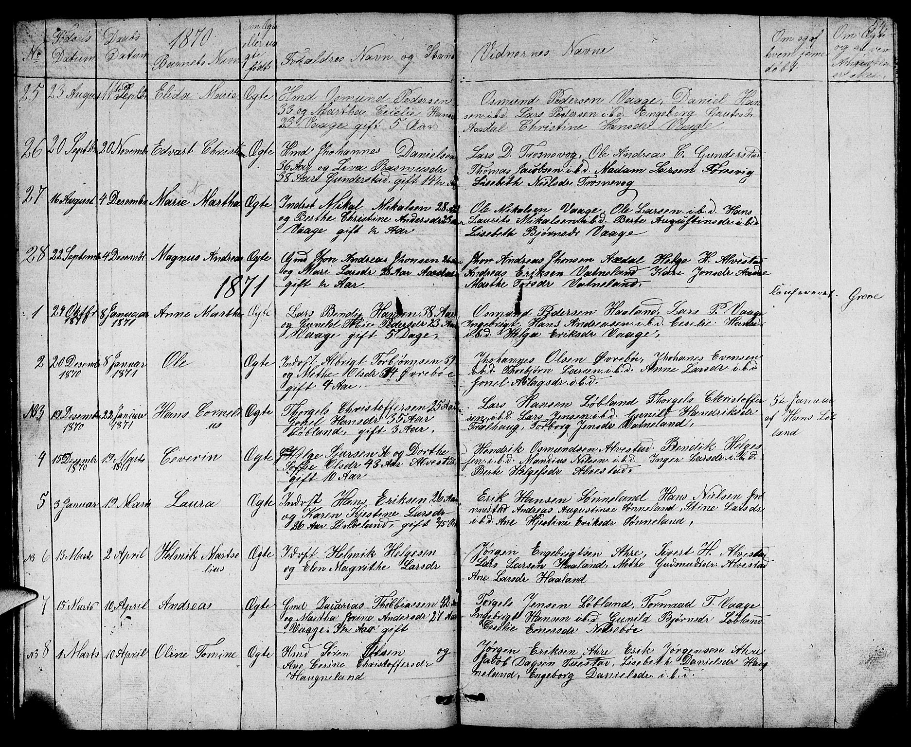 Tysvær sokneprestkontor, SAST/A -101864/H/Ha/Hab/L0001: Parish register (copy) no. B 1, 1851-1887, p. 54