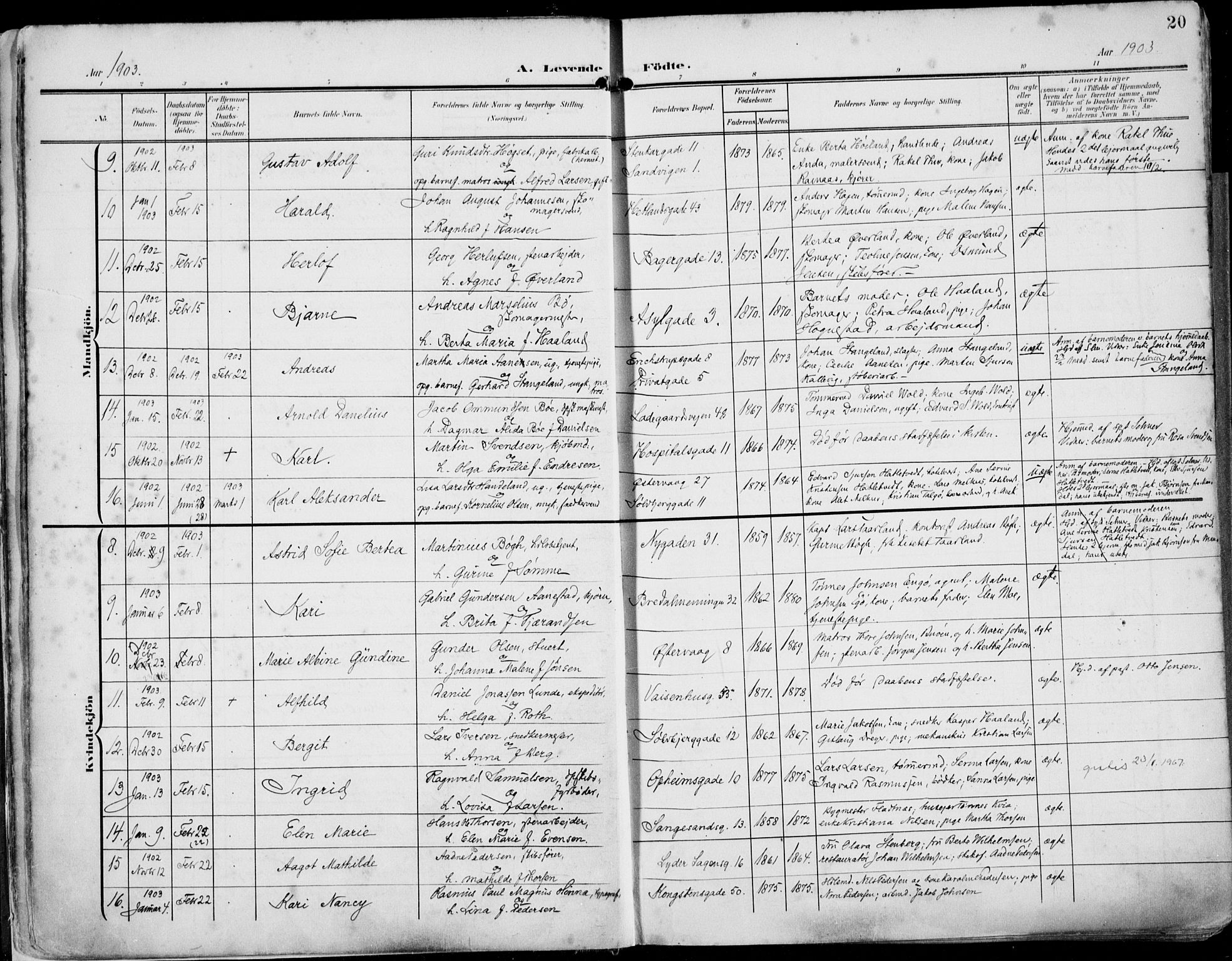 St. Petri sokneprestkontor, AV/SAST-A-101813/002/A/L0005: Parish register (official) no. A 23, 1902-1918, p. 20