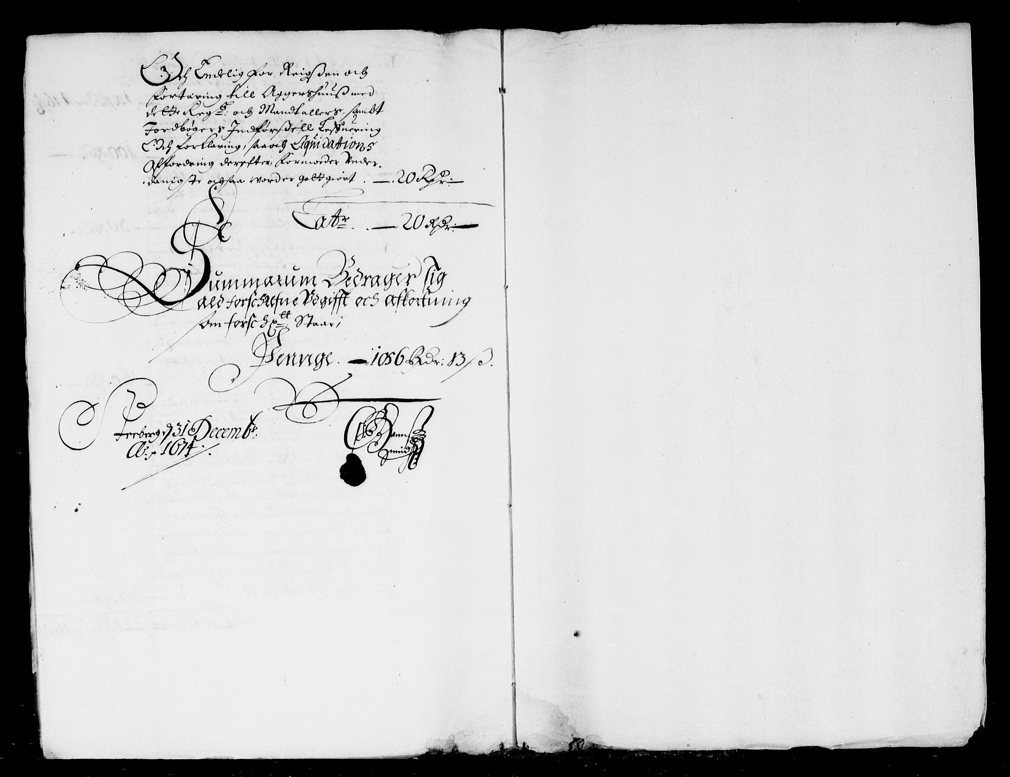 Rentekammeret inntil 1814, Reviderte regnskaper, Stiftamtstueregnskaper, Landkommissariatet på Akershus og Akershus stiftamt, RA/EA-5869/R/Rb/L0095: Akershus stiftamt, 1674