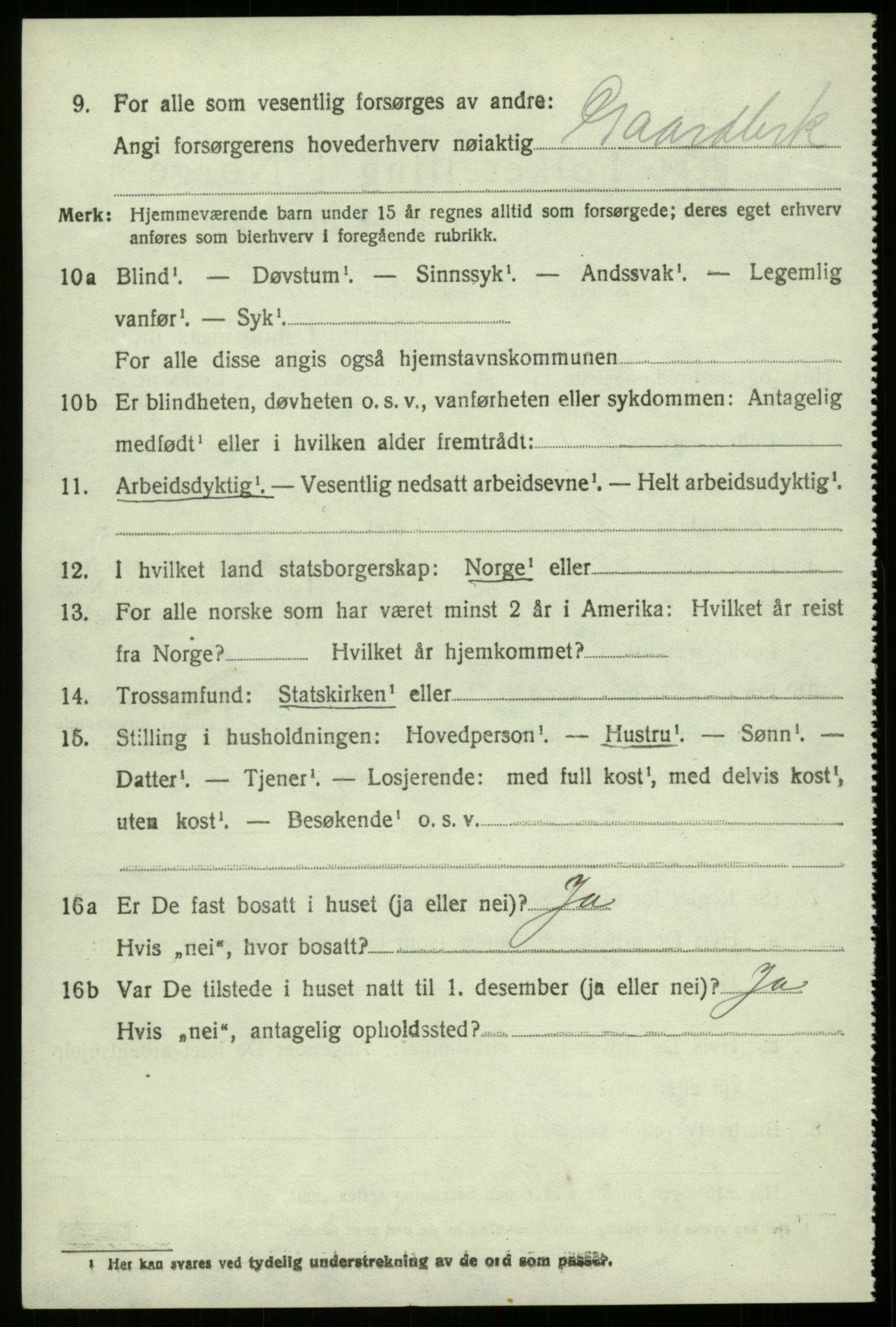 SAB, 1920 census for Selje, 1920, p. 7842