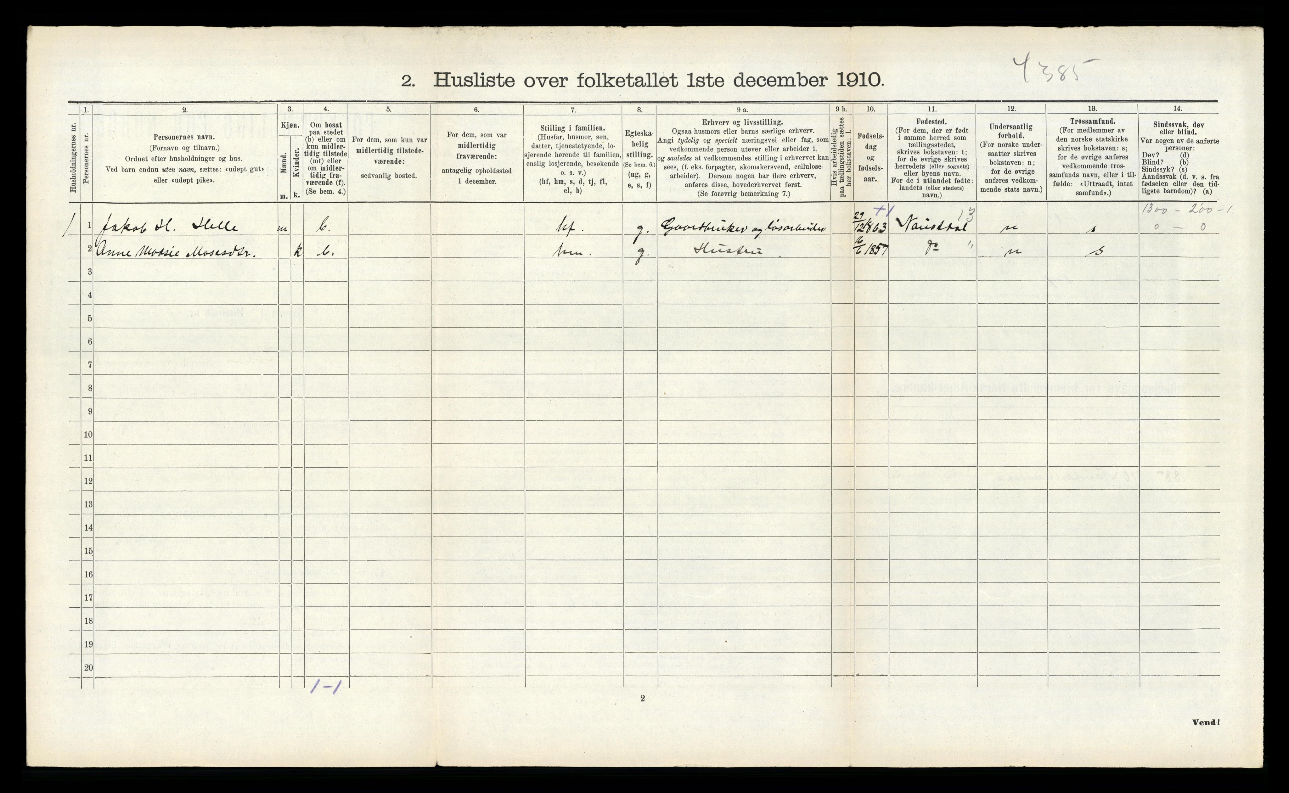 RA, 1910 census for Førde, 1910, p. 714