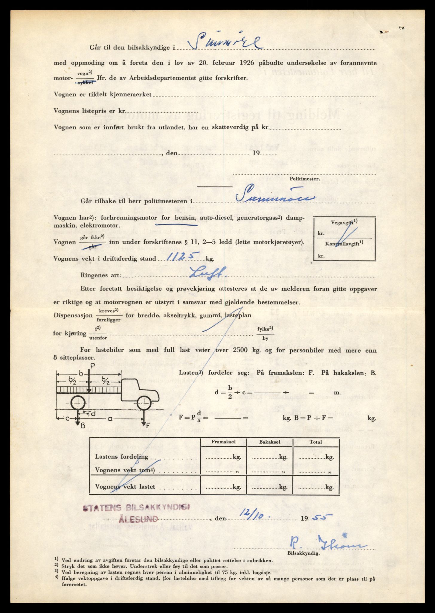 Møre og Romsdal vegkontor - Ålesund trafikkstasjon, AV/SAT-A-4099/F/Fe/L0010: Registreringskort for kjøretøy T 1050 - T 1169, 1927-1998, p. 2310