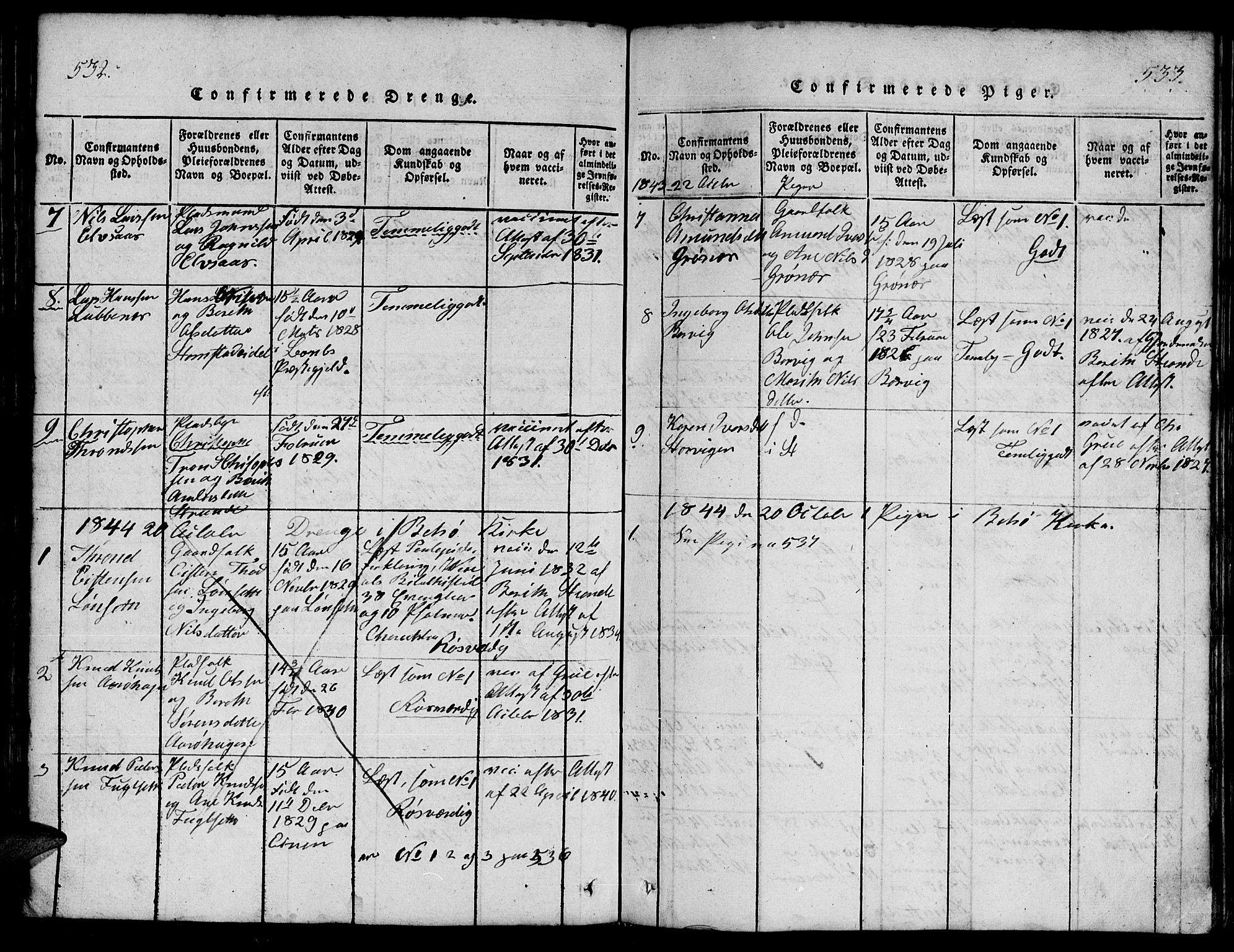 Ministerialprotokoller, klokkerbøker og fødselsregistre - Møre og Romsdal, SAT/A-1454/555/L0665: Parish register (copy) no. 555C01, 1818-1868, p. 532-533
