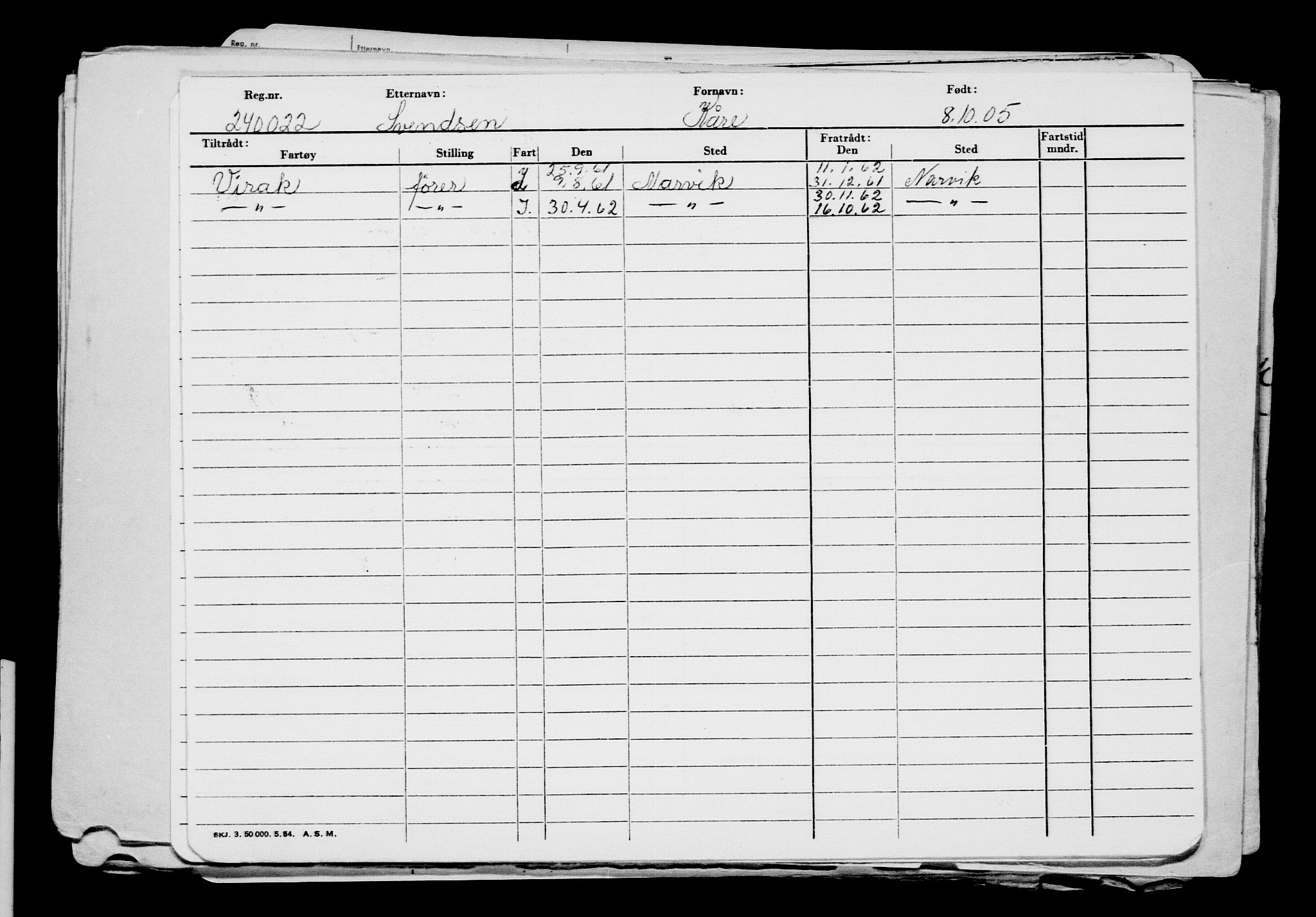 Direktoratet for sjømenn, AV/RA-S-3545/G/Gb/L0061: Hovedkort, 1905, p. 492