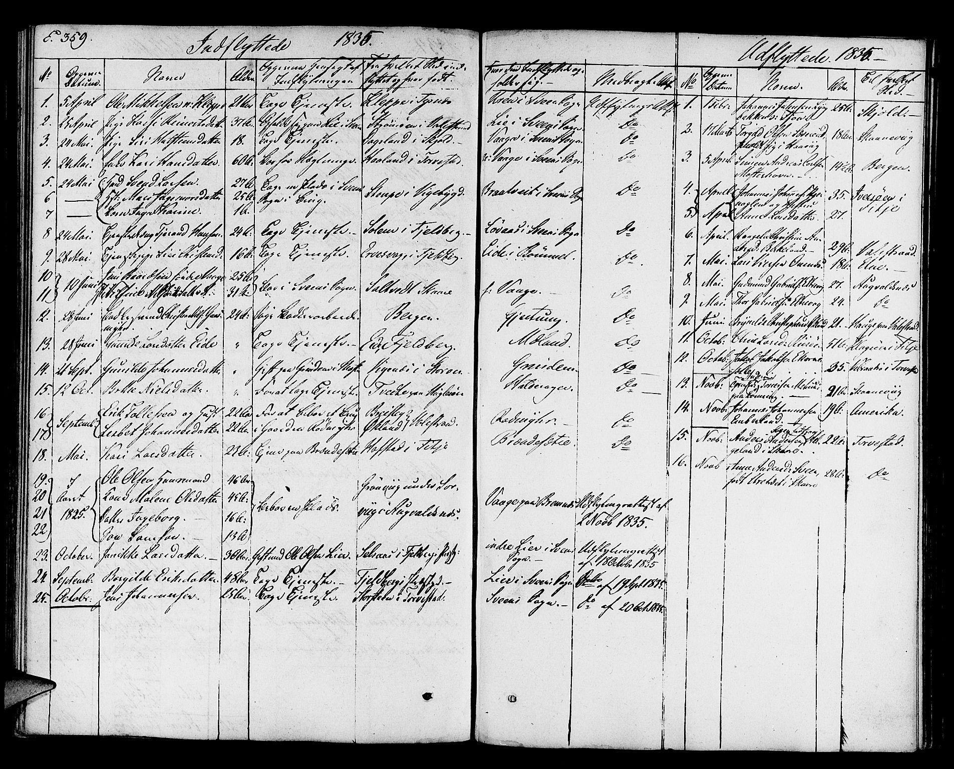 Finnås sokneprestembete, SAB/A-99925/H/Ha/Haa/Haaa/L0005: Parish register (official) no. A 5, 1823-1835, p. 359