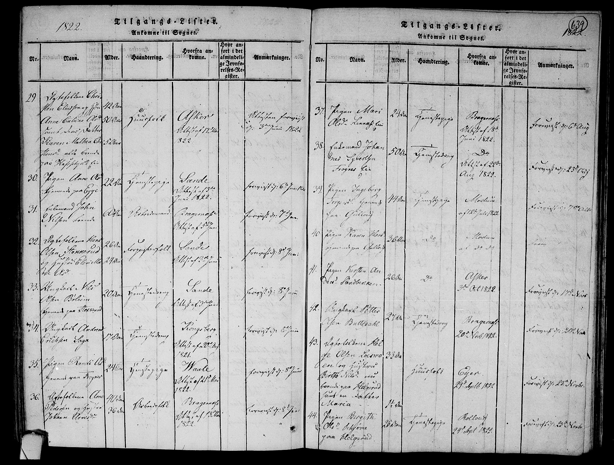 Lier kirkebøker, AV/SAKO-A-230/F/Fa/L0008: Parish register (official) no. I 8, 1813-1825, p. 638-639