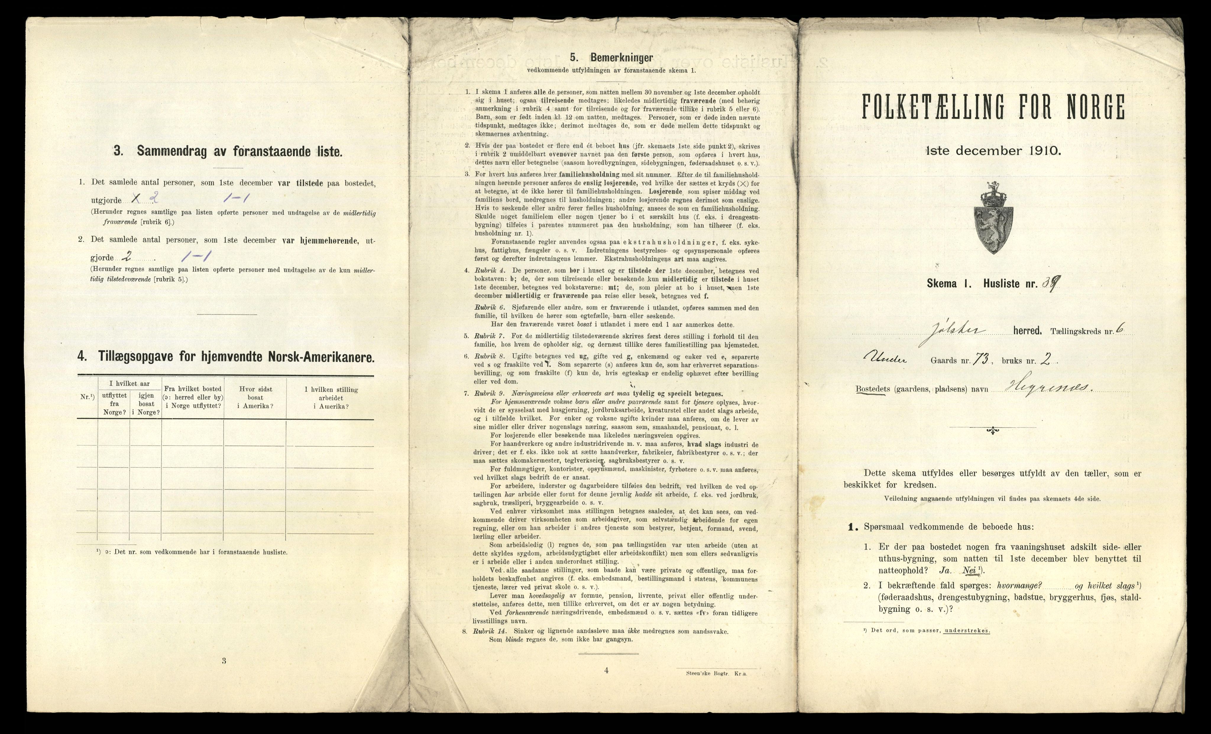 RA, 1910 census for Jølster, 1910, p. 506