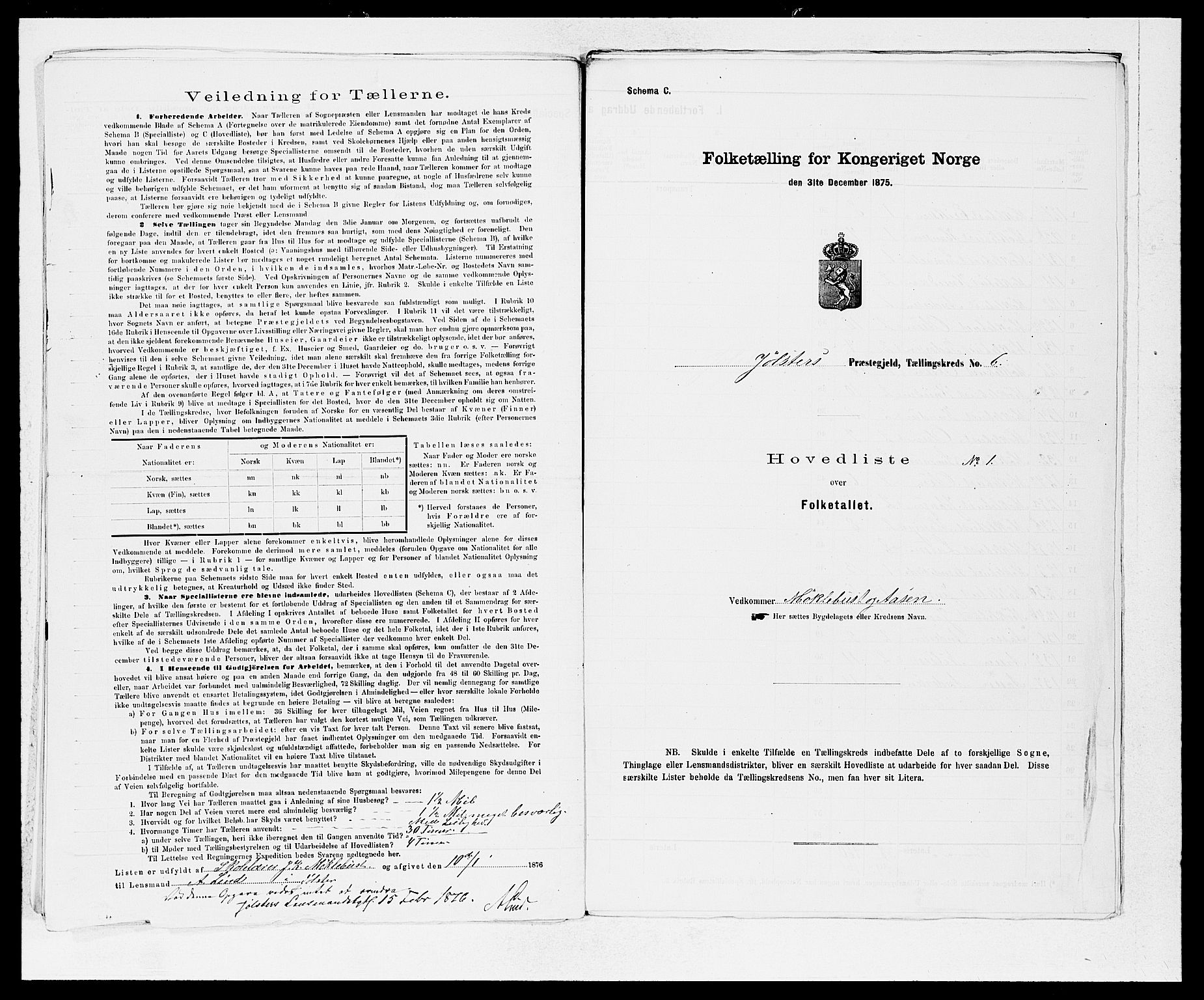 SAB, 1875 census for 1431P Jølster, 1875, p. 12