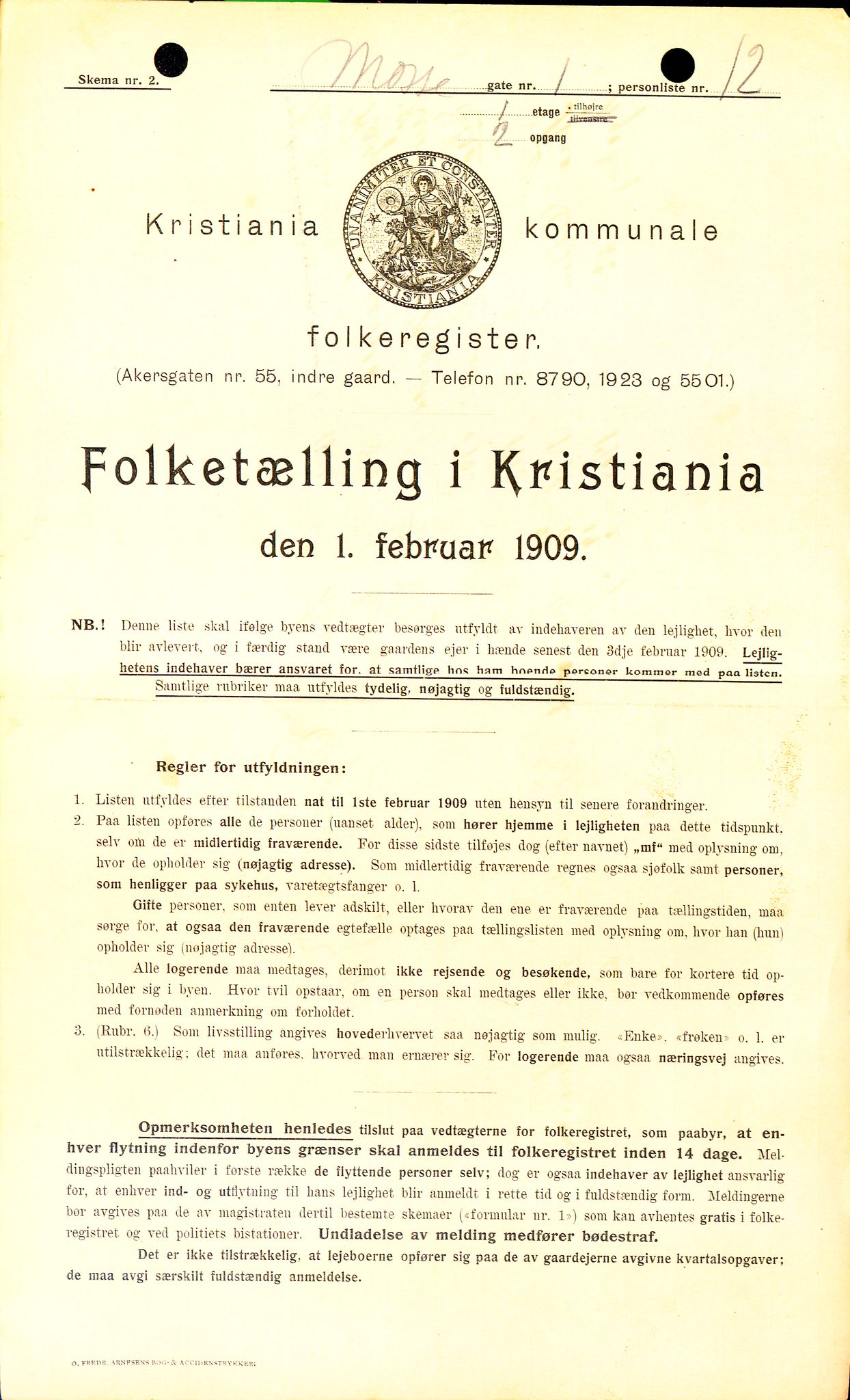 OBA, Municipal Census 1909 for Kristiania, 1909, p. 59442