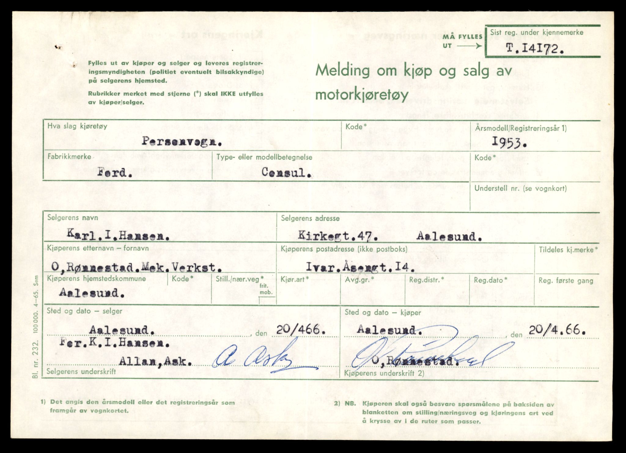 Møre og Romsdal vegkontor - Ålesund trafikkstasjon, AV/SAT-A-4099/F/Fe/L0043: Registreringskort for kjøretøy T 14080 - T 14204, 1927-1998, p. 2445