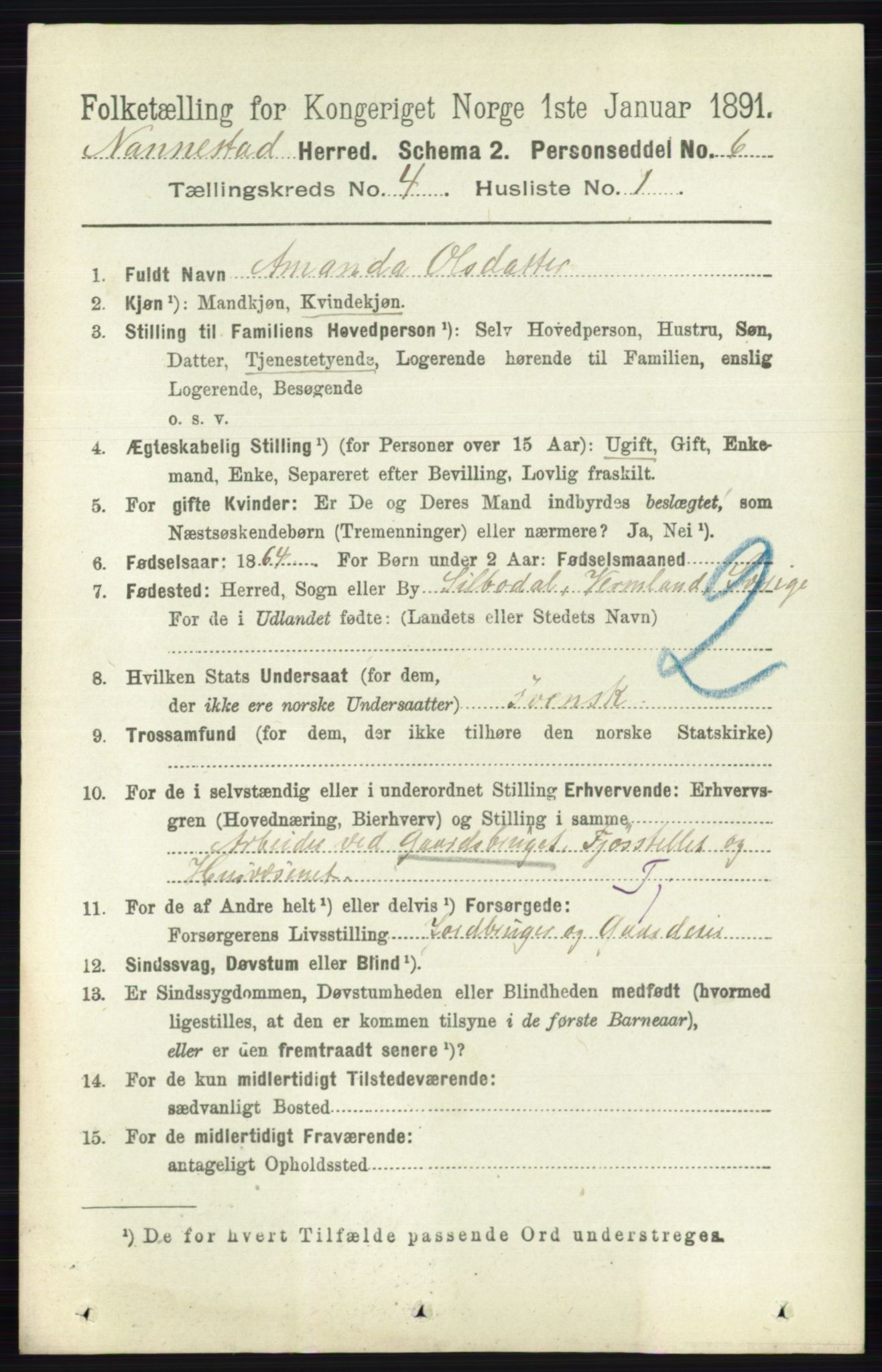 RA, 1891 census for 0238 Nannestad, 1891, p. 2063