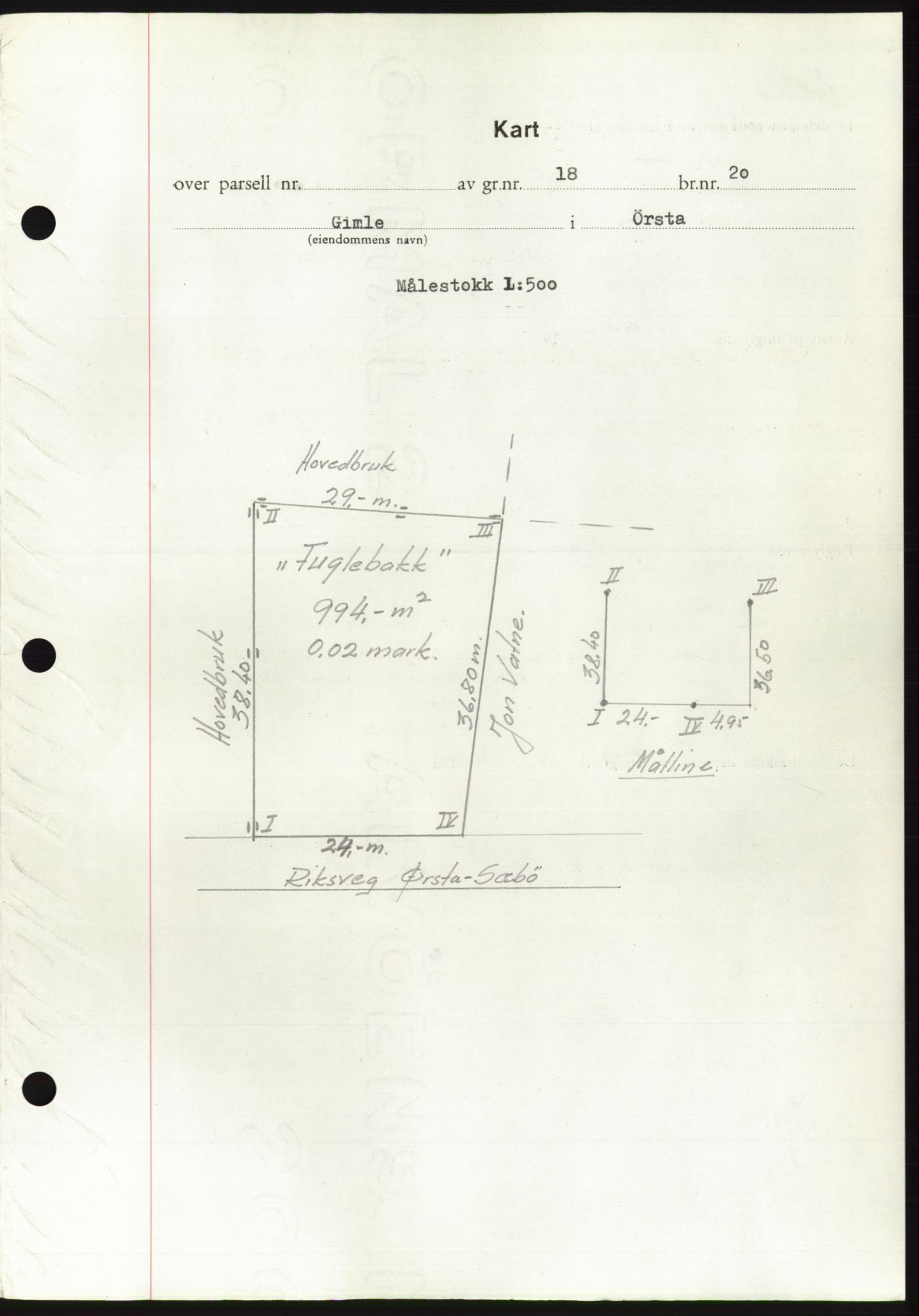 Søre Sunnmøre sorenskriveri, AV/SAT-A-4122/1/2/2C/L0099: Mortgage book no. 25A, 1954-1954, Diary no: : 3274/1954