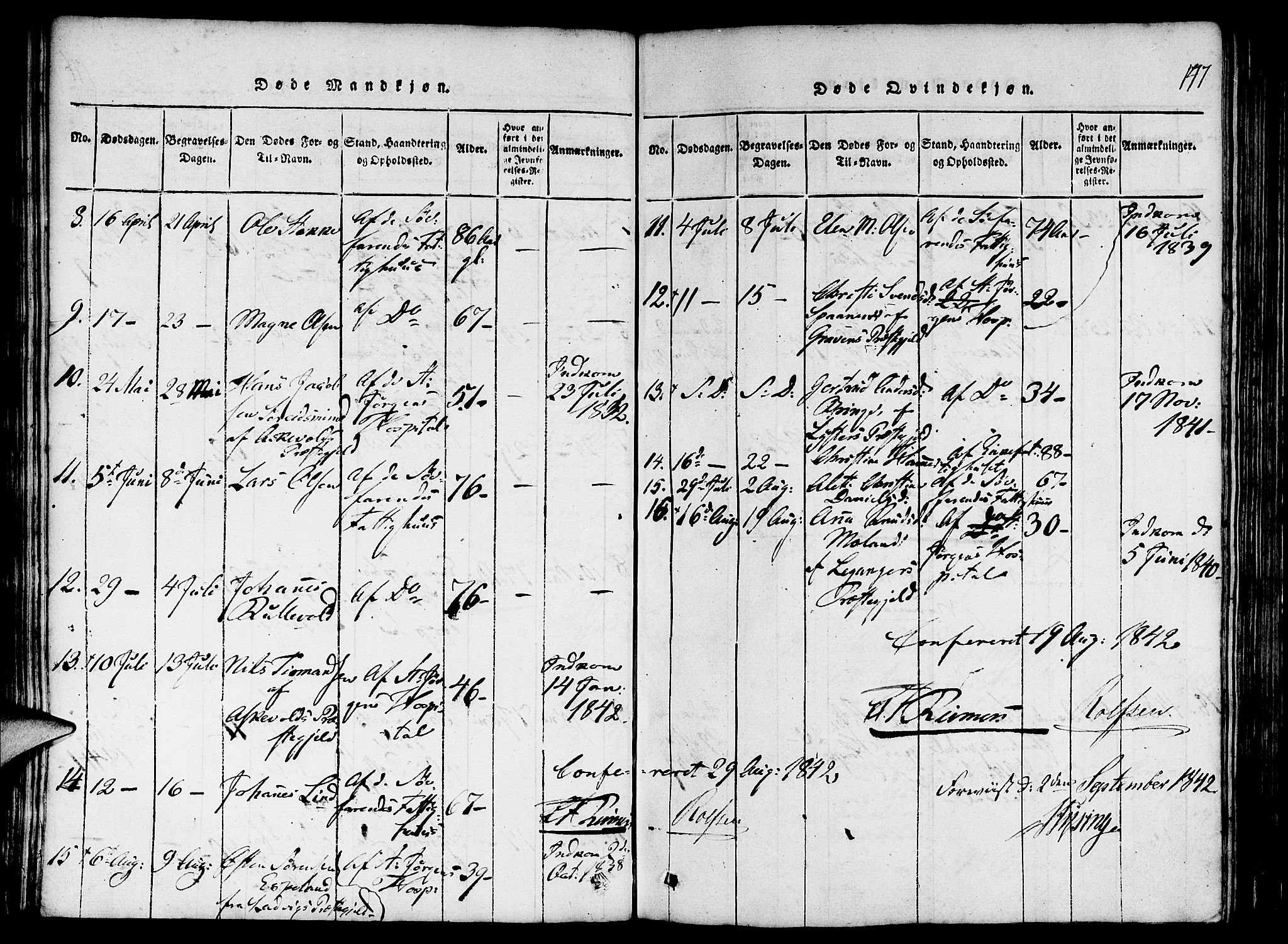 St. Jørgens hospital og Årstad sokneprestembete, AV/SAB-A-99934: Parish register (official) no. A 3, 1815-1843, p. 147