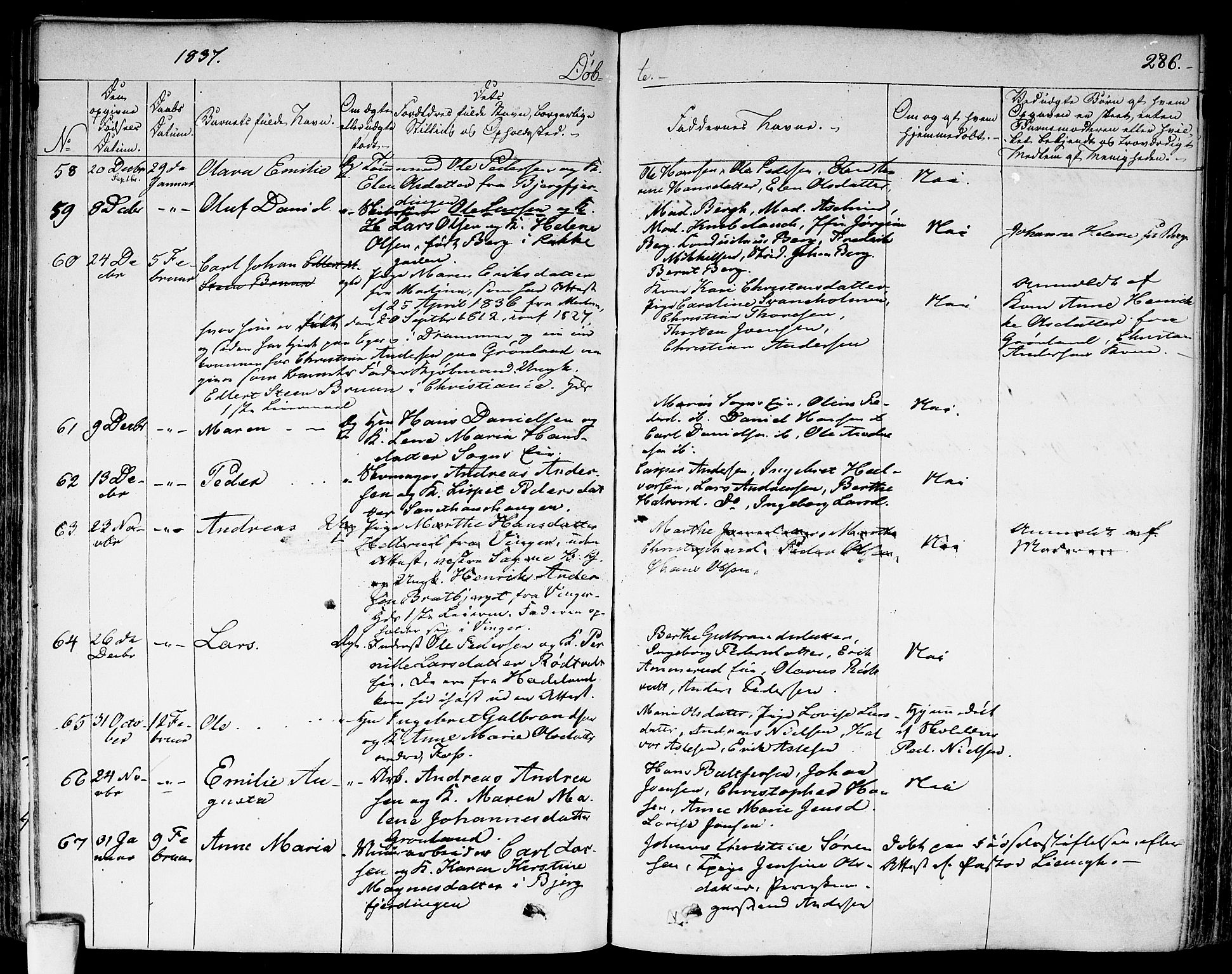 Aker prestekontor kirkebøker, AV/SAO-A-10861/F/L0013: Parish register (official) no. 13, 1828-1837, p. 286