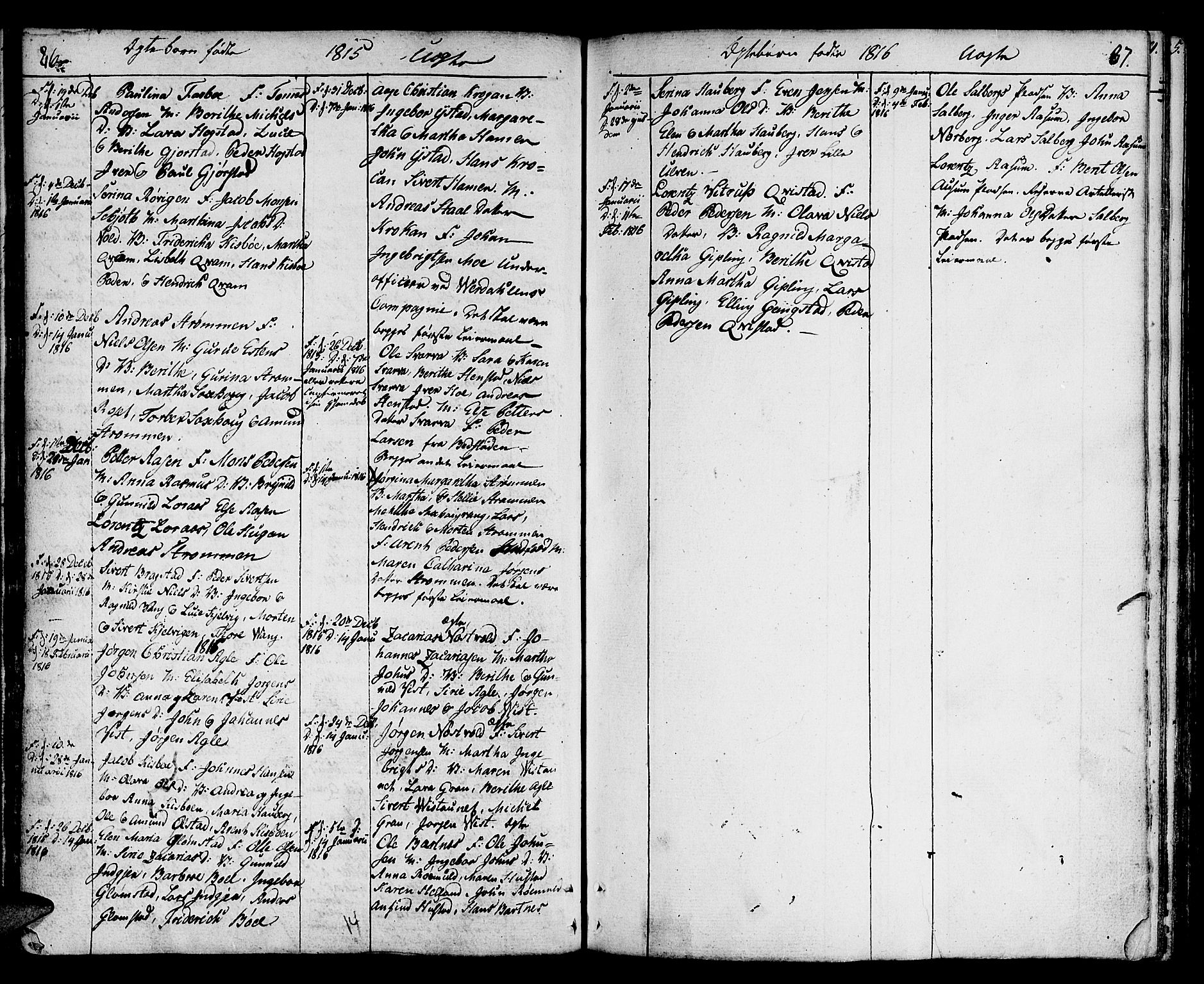 Ministerialprotokoller, klokkerbøker og fødselsregistre - Nord-Trøndelag, SAT/A-1458/730/L0274: Parish register (official) no. 730A03, 1802-1816, p. 86-87