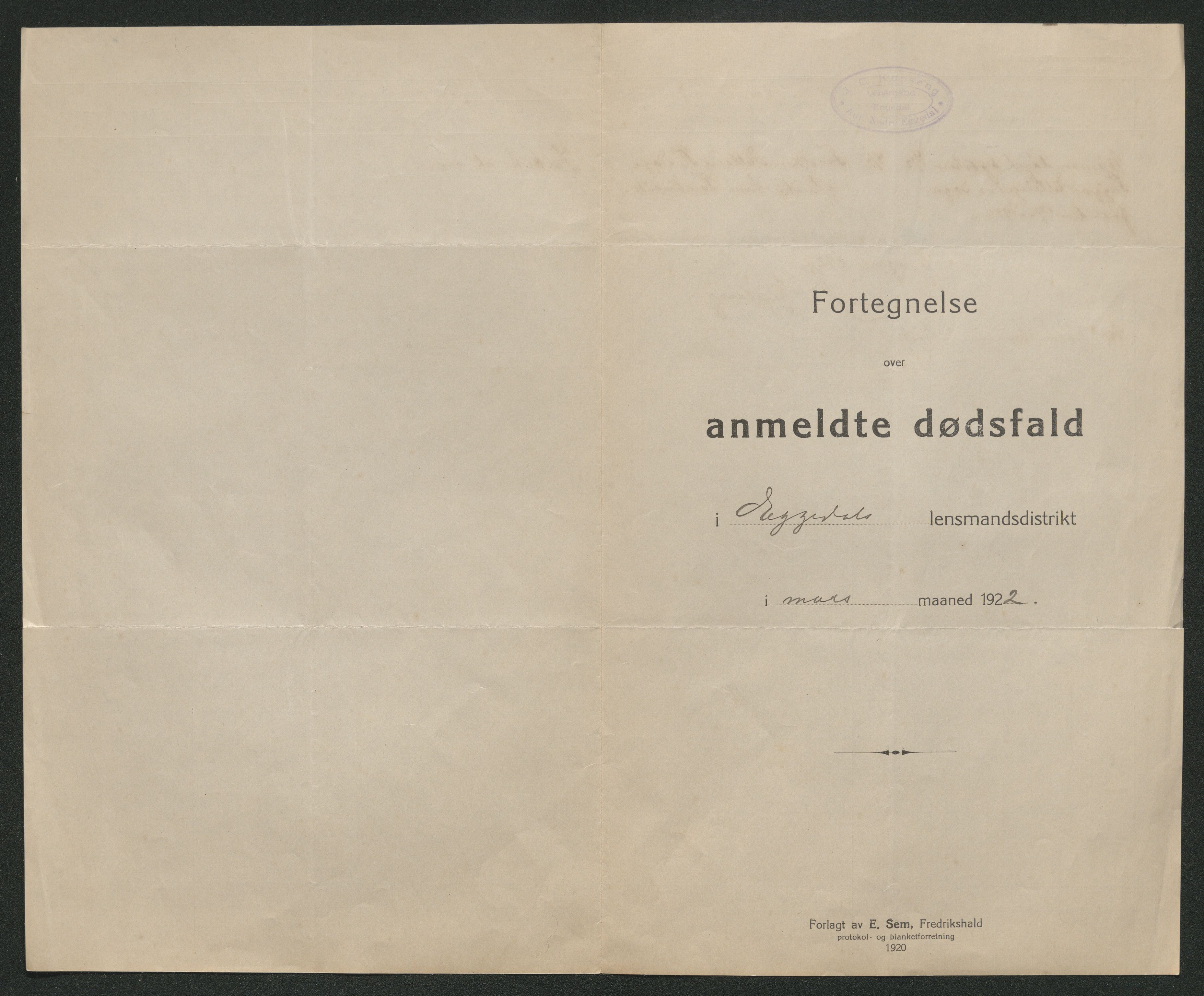 Eiker, Modum og Sigdal sorenskriveri, AV/SAKO-A-123/H/Ha/Hab/L0041: Dødsfallsmeldinger, 1922-1923, p. 136