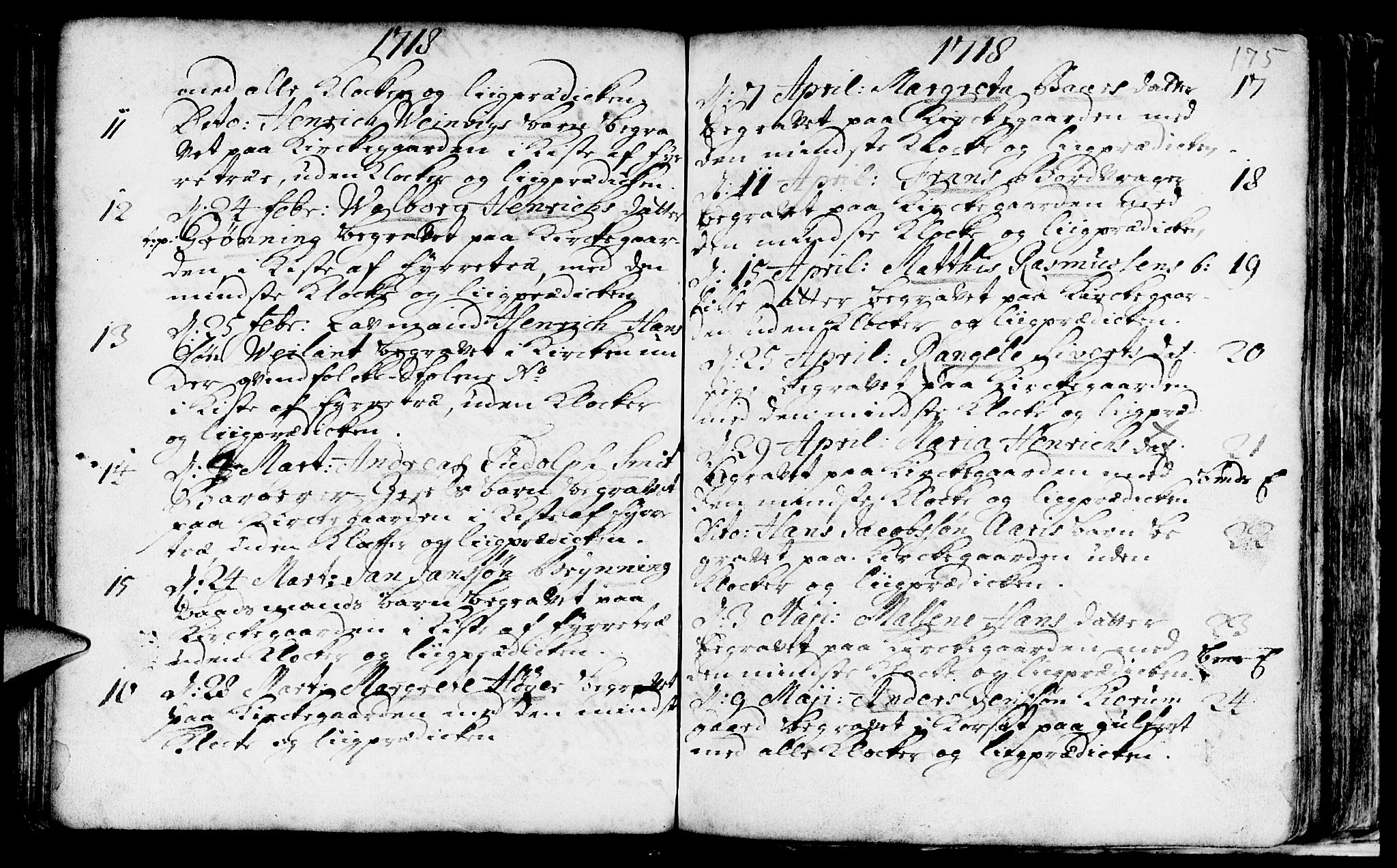 Nykirken Sokneprestembete, SAB/A-77101/H/Haa/L0009: Parish register (official) no. A 9, 1689-1759, p. 175