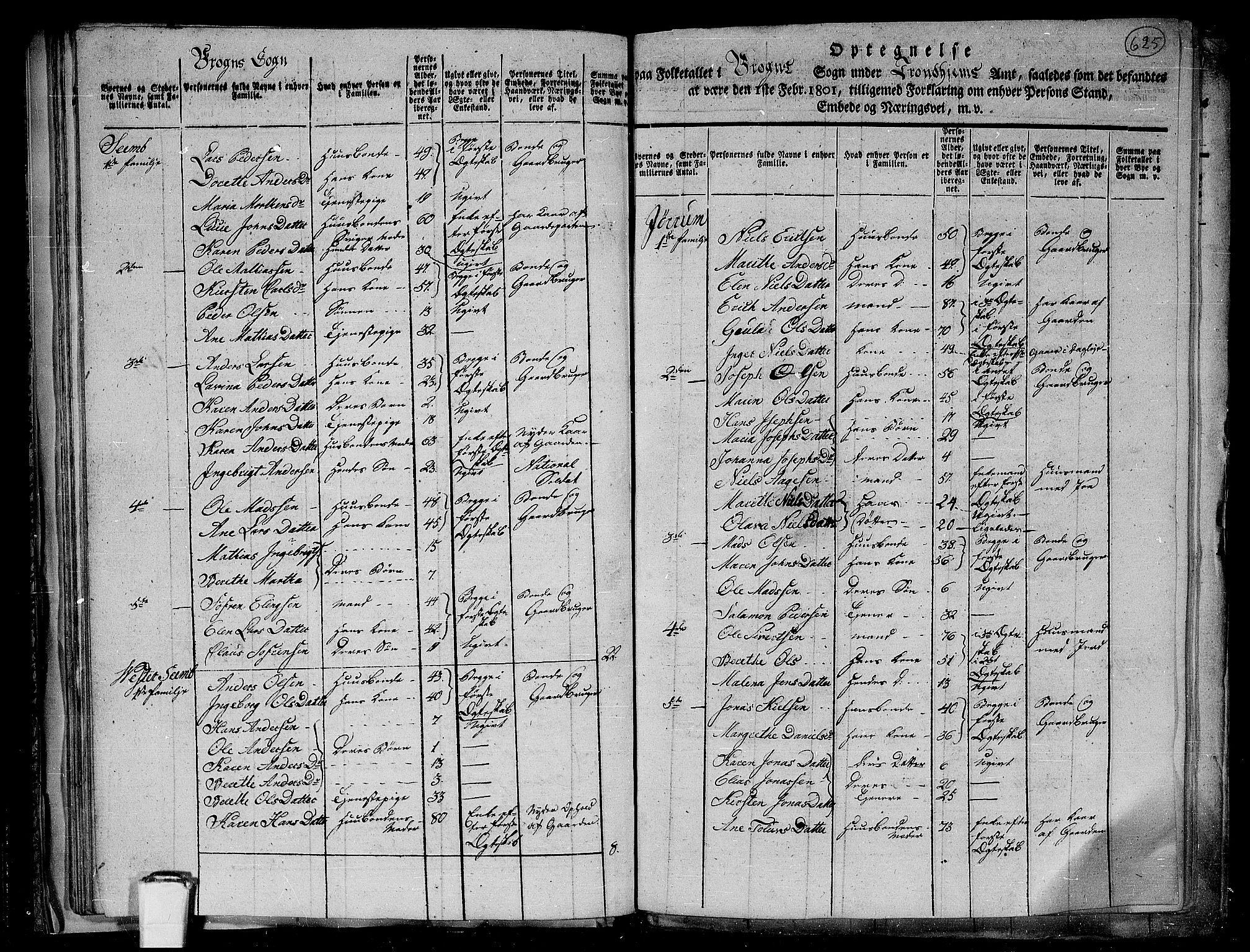 RA, 1801 census for 1744P Overhalla, 1801, p. 624b-625a